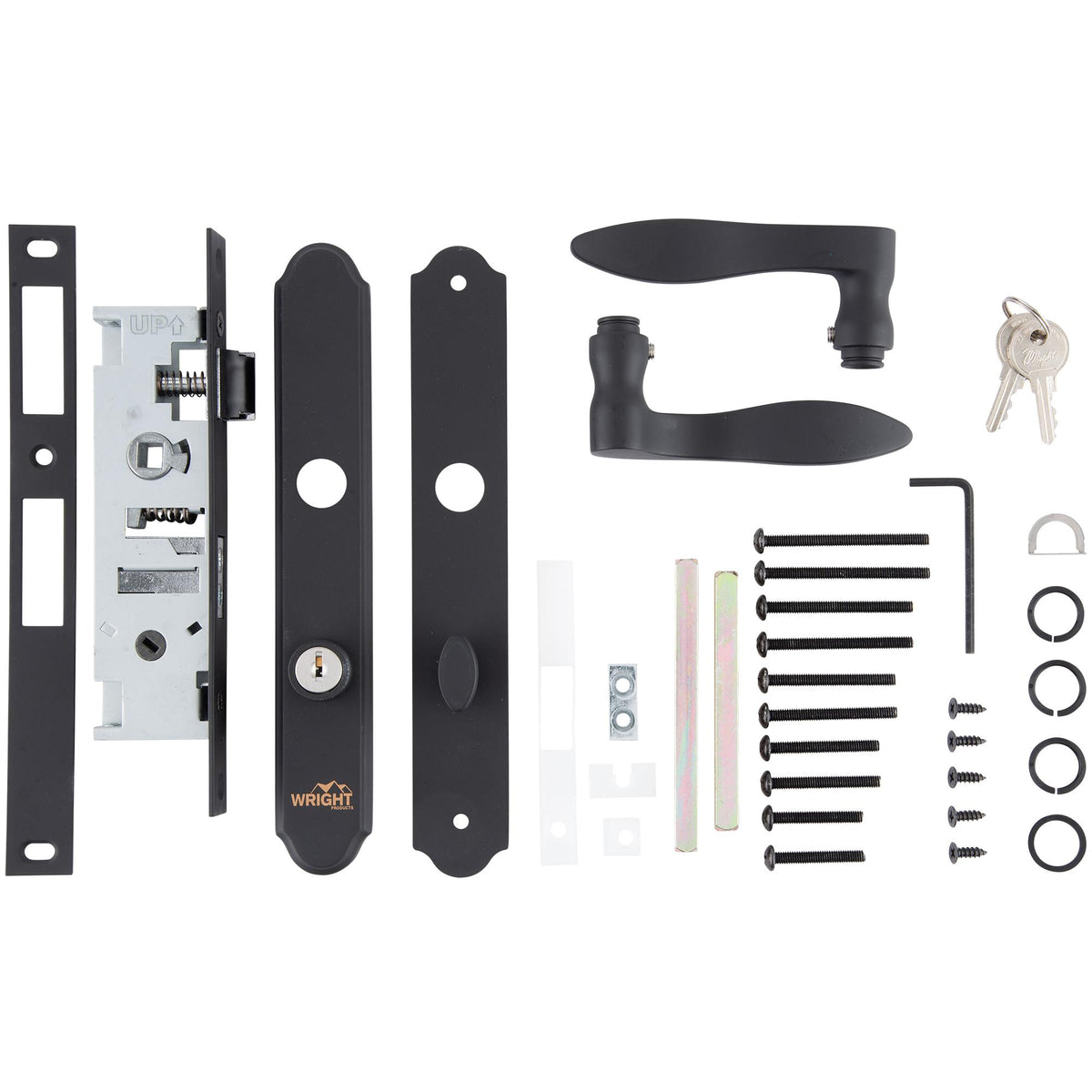 VMT115 Serenade Mortise Keyed Lever Latch with 1-Cyl Deadbolt - Matte Black