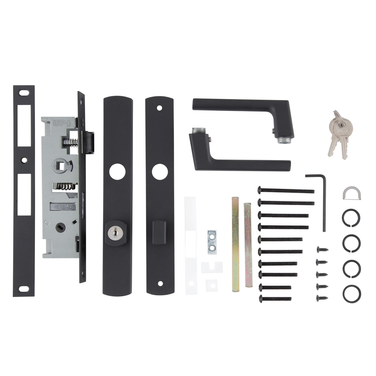 VMT117 Ventana Mortise Keyed Lever Latch with 1-Cyl Deadbolt - Matte Black