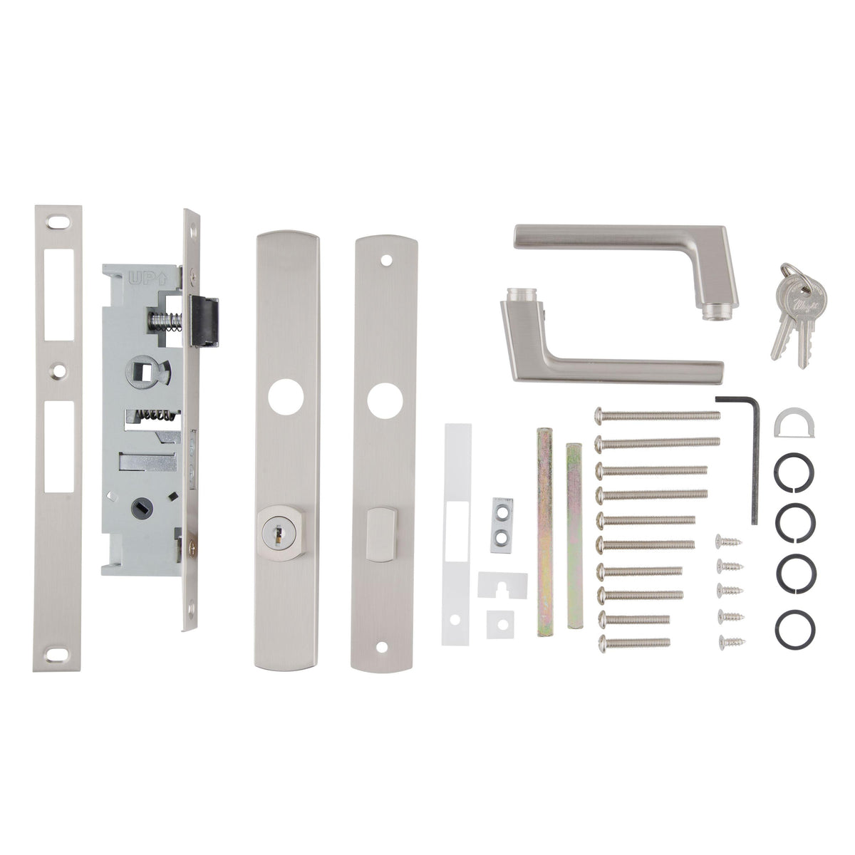 VMT117 Ventana Mortise Keyed Lever Latch with 1-Cyl Deadbolt - Satin Nickel