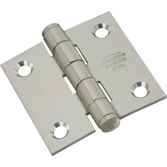 National Hardware - V514 2" SQR Standard Hinge 2/pk - Stainless Steel