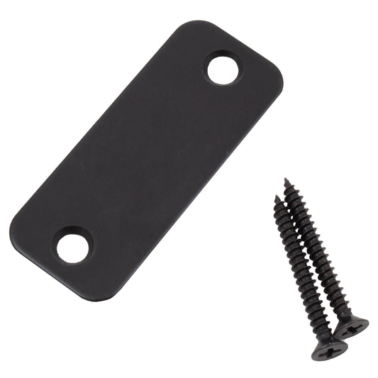 Stone Harbor Hardware Round Corner Blank Strike Plate, 1-1/8" x 2-3/4", Matte Black