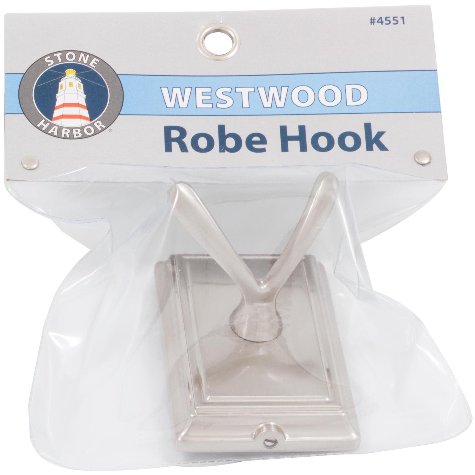 Stone Harbor Hardware Westwood Robe Hook, Satin Nickel