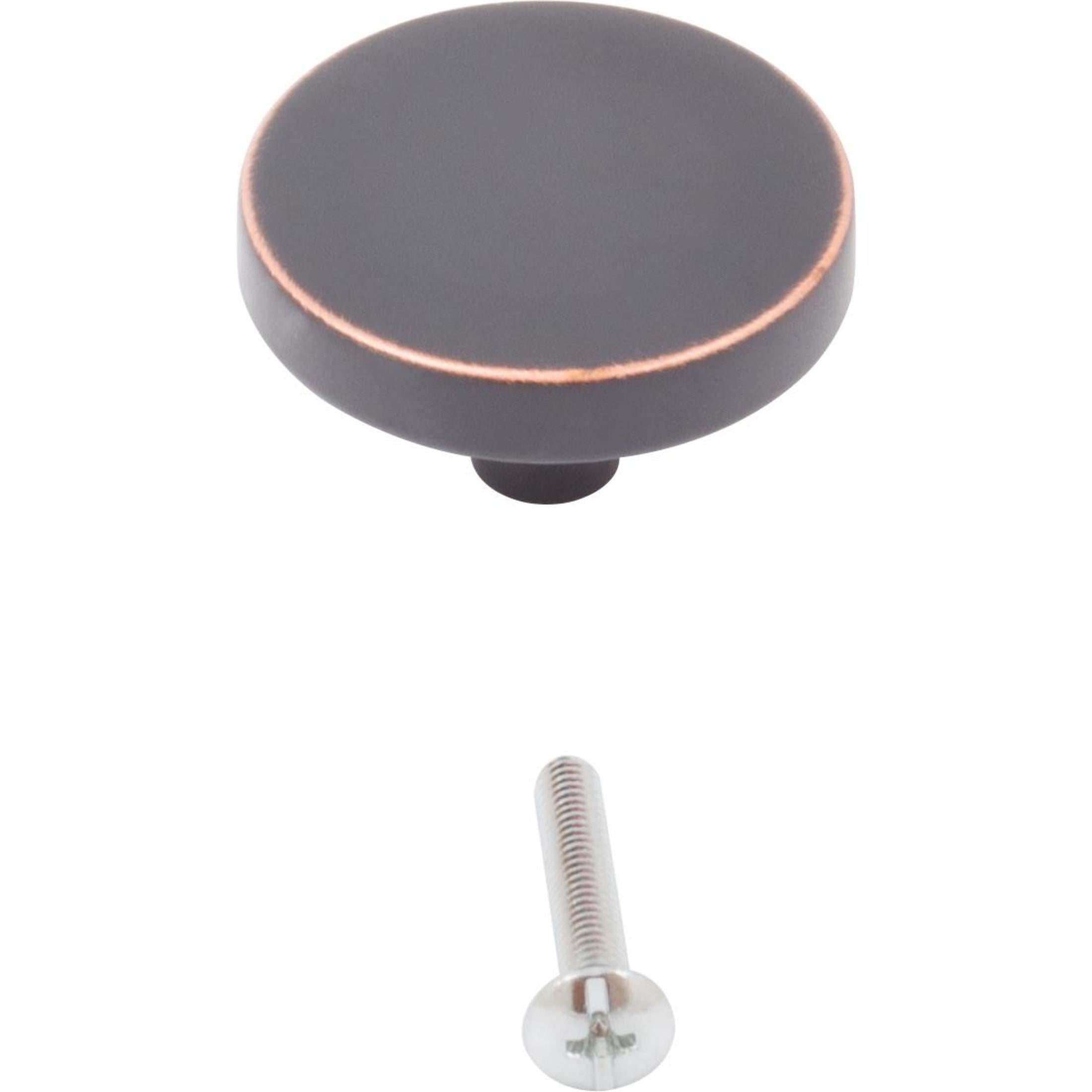 Contemporary Round Cabinet Knob, 1-1/2 Inches, Zinc Base Material