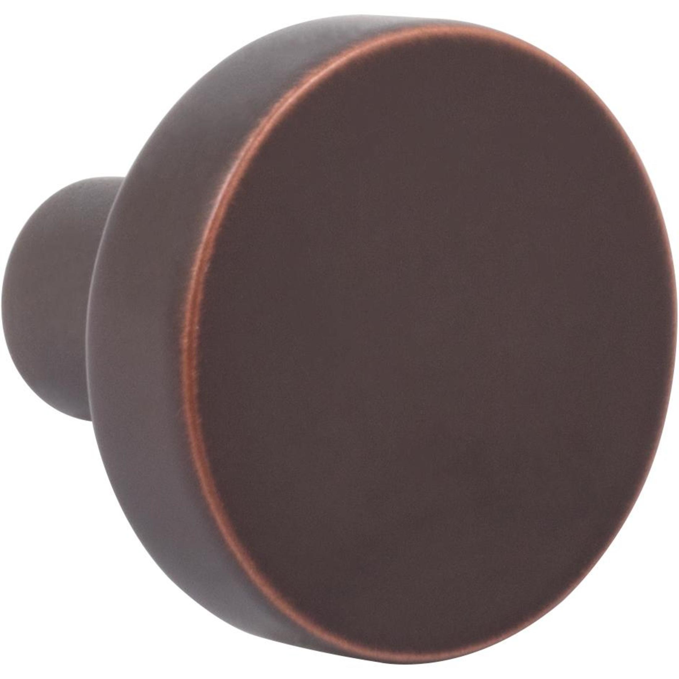 Contemporary Round Cabinet Knob, 1 Inch, Zinc Base Material