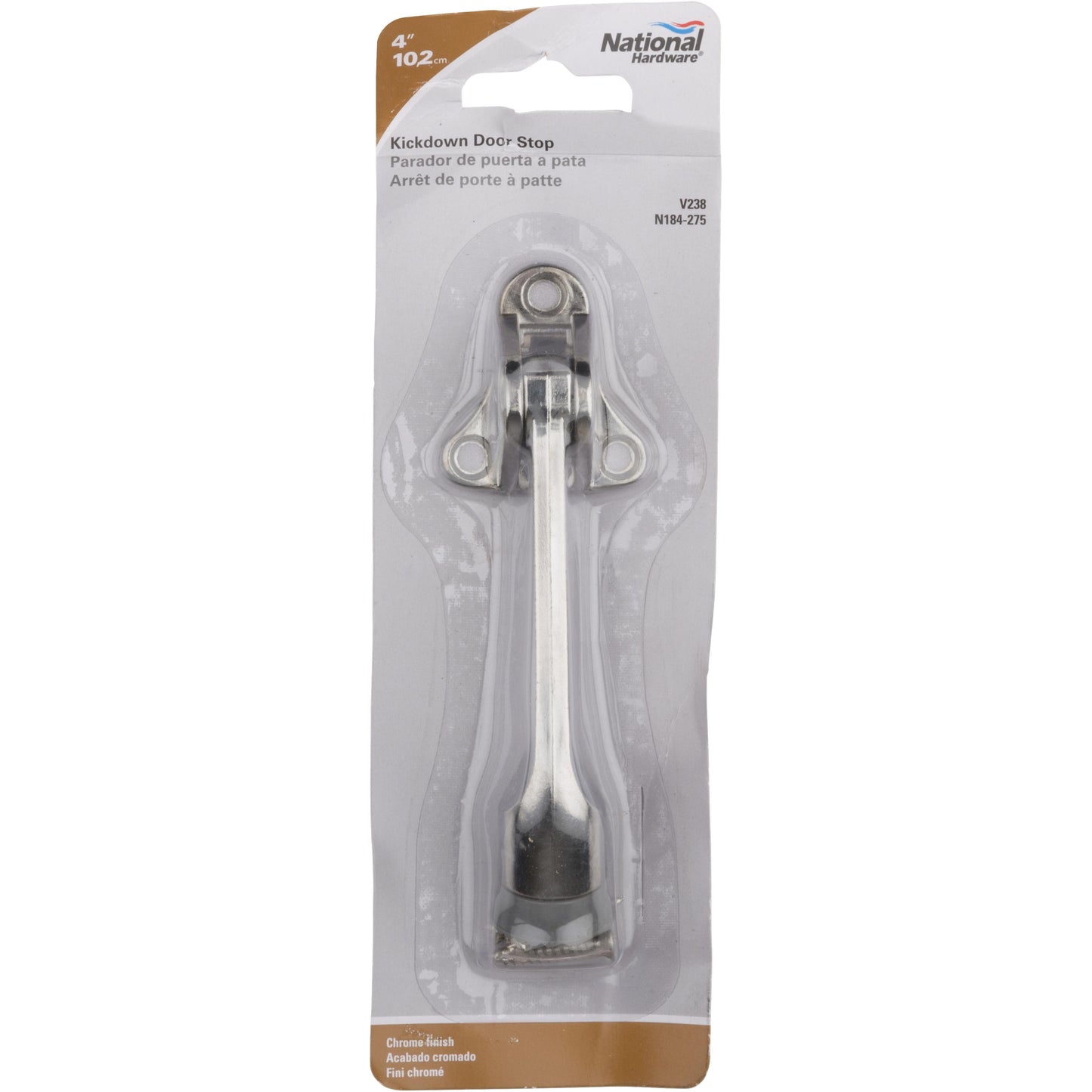 National Hardware - V238 4" Kickdown Door Stop - Chrome