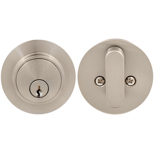 Stone Harbor Hardware Grade 3 Contemporary Round Deadbolt, SC Keyway, Satin Nickel