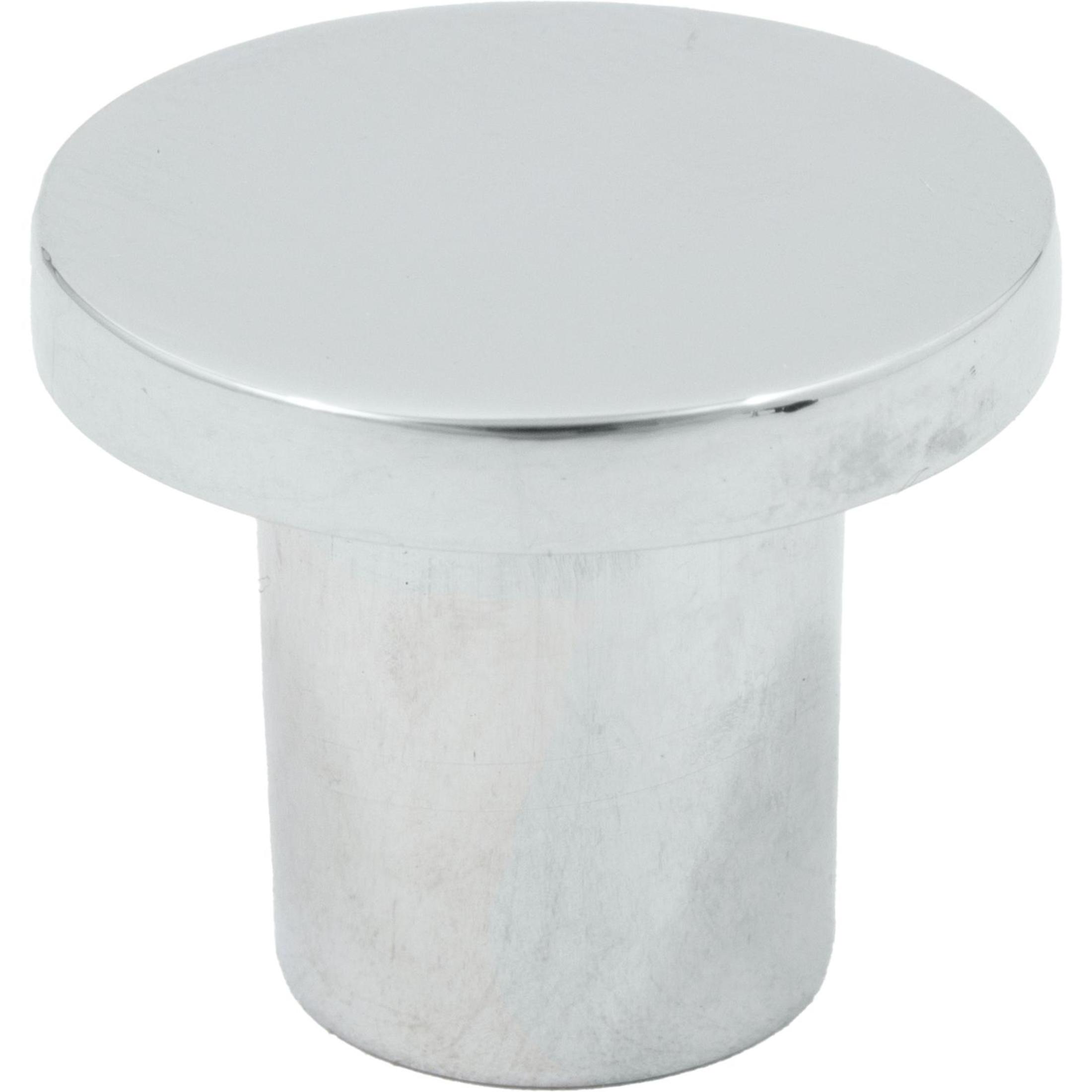 Contemporary Round Cabinet Knob, 15/16 Inches, Zinc Base Material