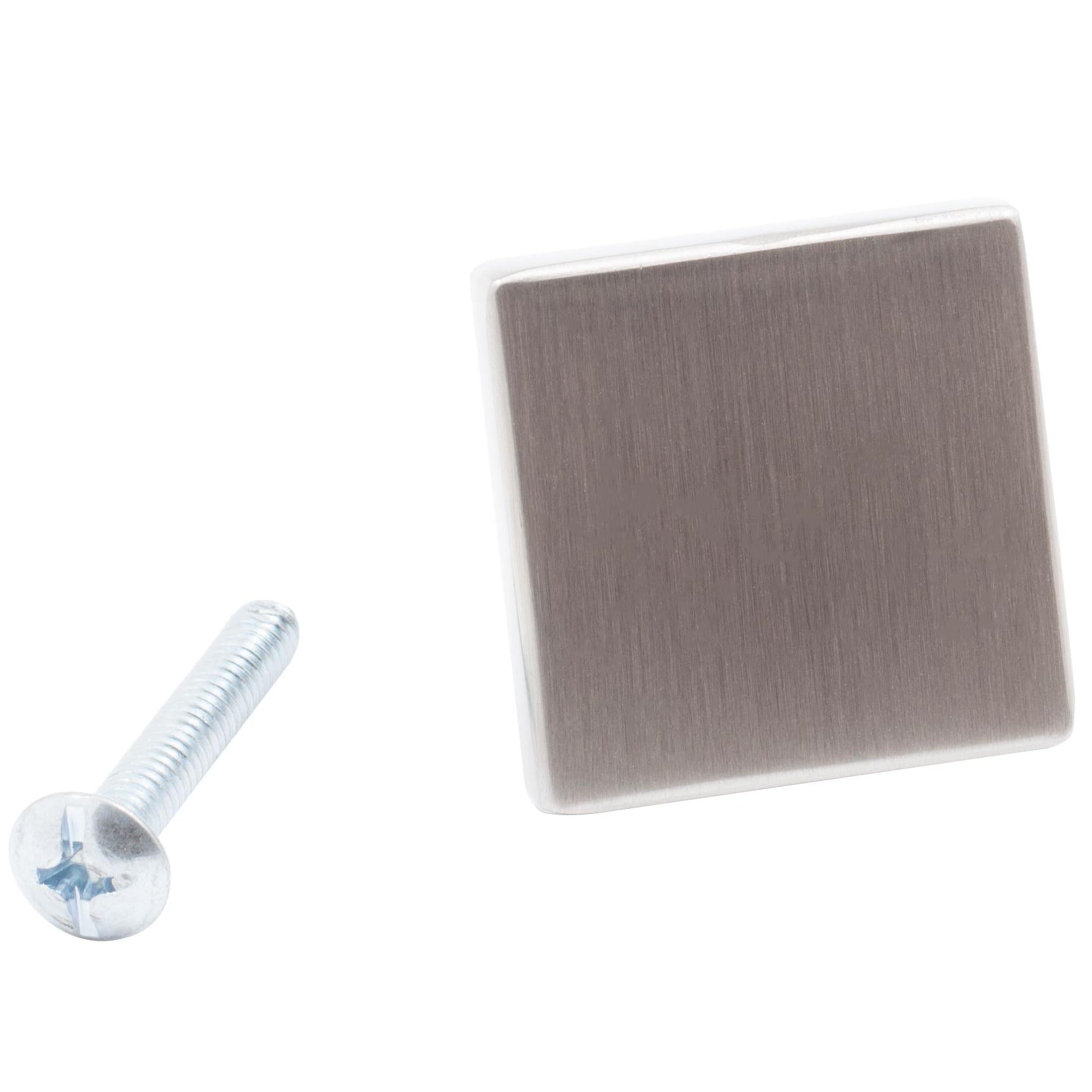 Contemporary Square Cabinet Knob, 1-1/8 Inches, Zinc Base Material