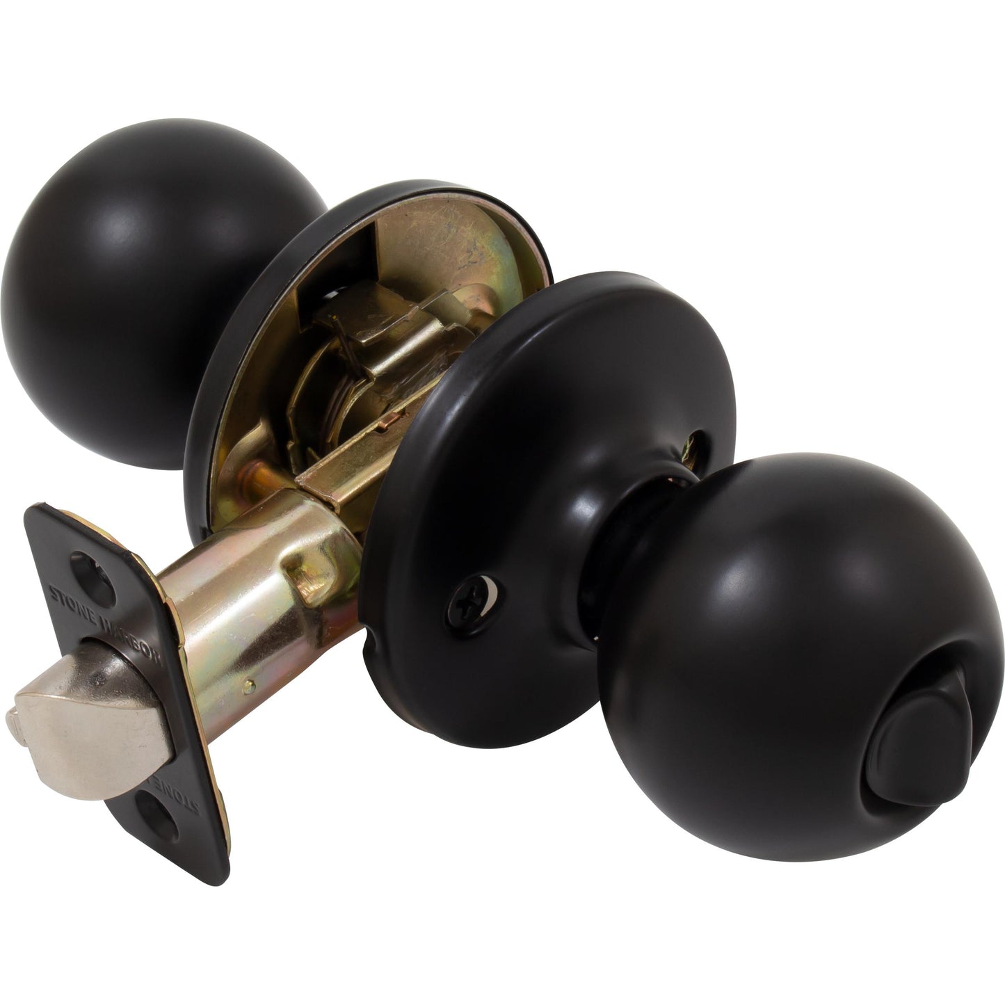 Stone Harbor Hardware Ball Door Knob, Combo Pack, KW Keyway, Matte Black