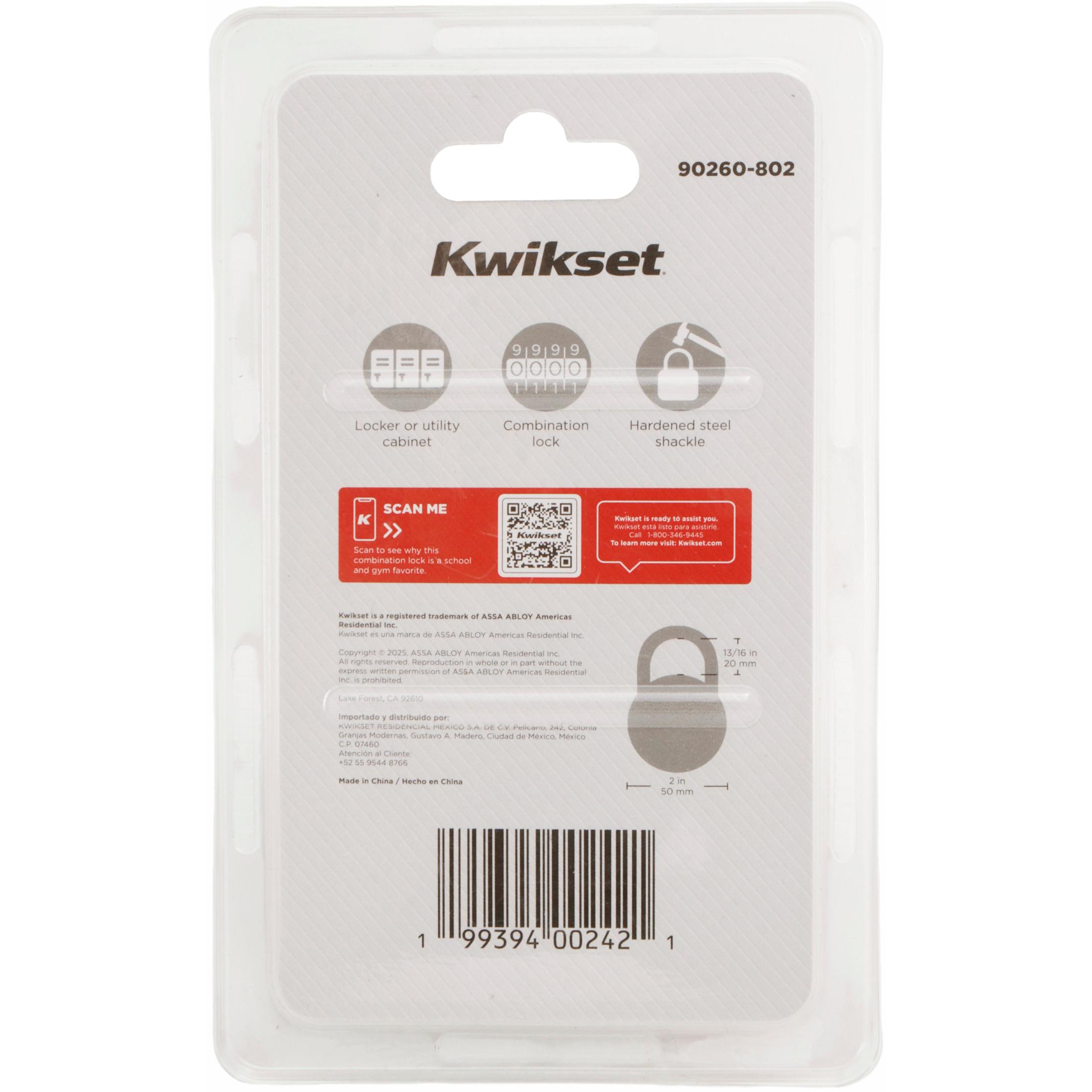 Kwikset 2" Combination Dial Padlock with 13/16" Shackle, Green