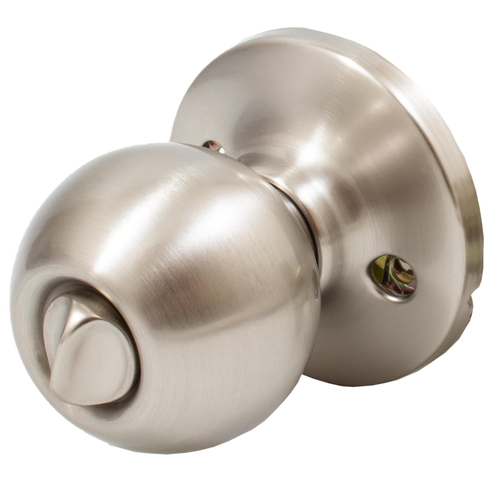 Stone Harbor Hardware Ball Door Knob, Entry Latch, SC Keyway, Satin Nickel