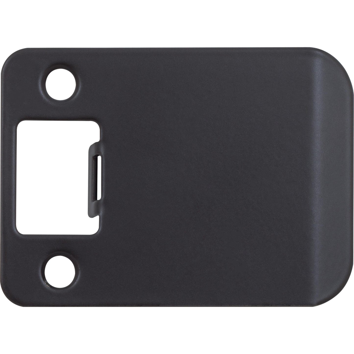 Stone Harbor Hardware Round Corner Extended Lip Strike Plate, 2-1/4" x 2-1/2", (3" Overall Length), Matte Black