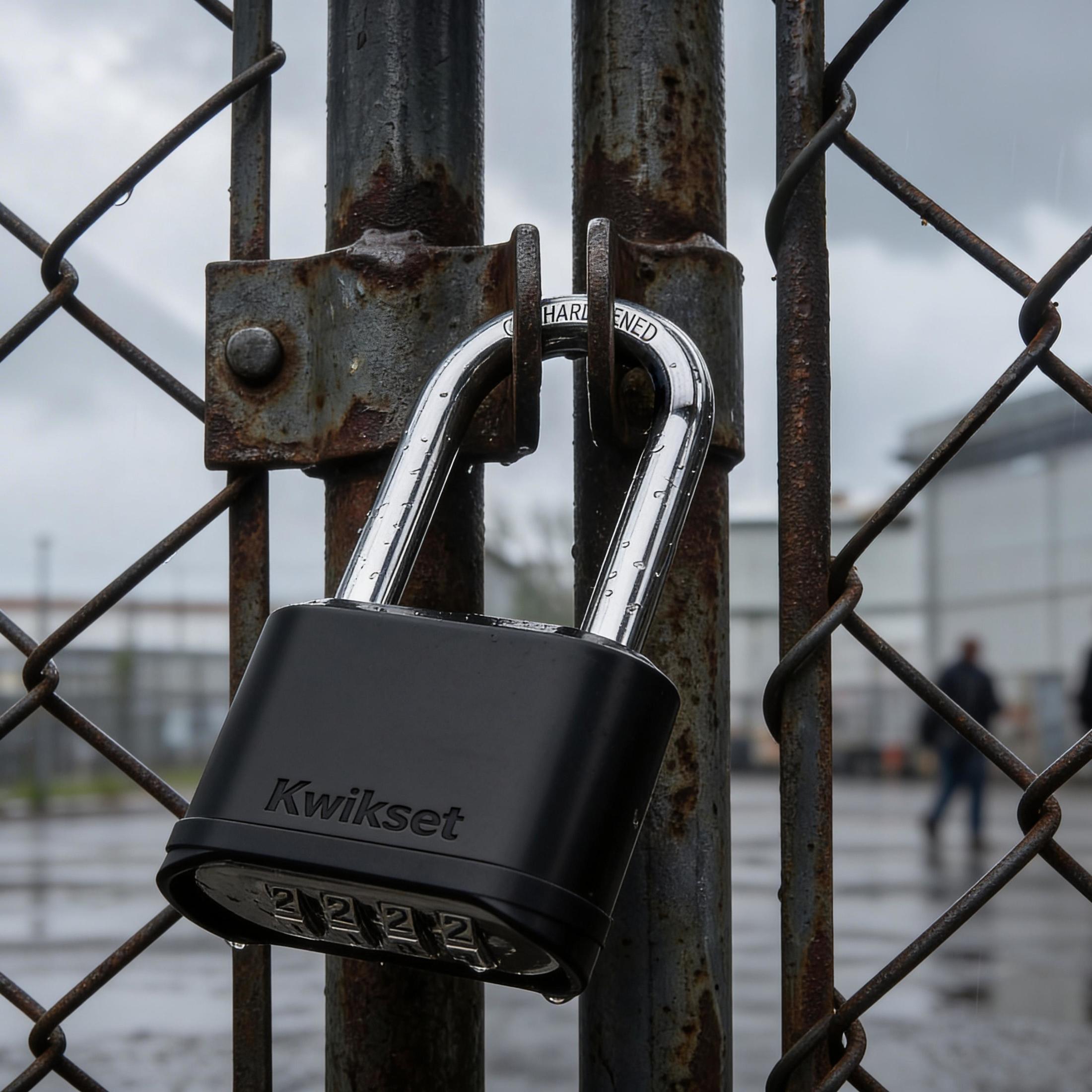 Kwikset 2" Zinc Combination Padlock with 2-1/4" Shackle, Black
