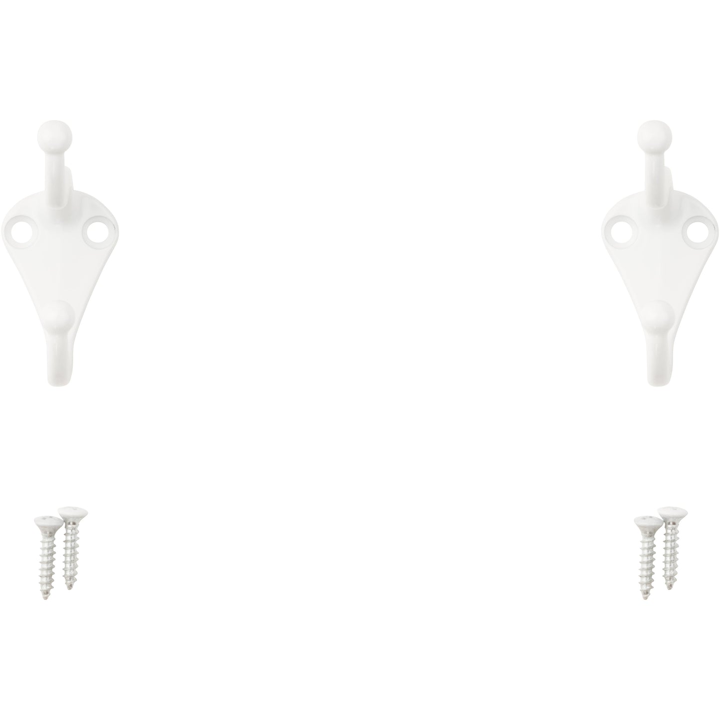 V160 Coat & Hat Hook - White 2/pk