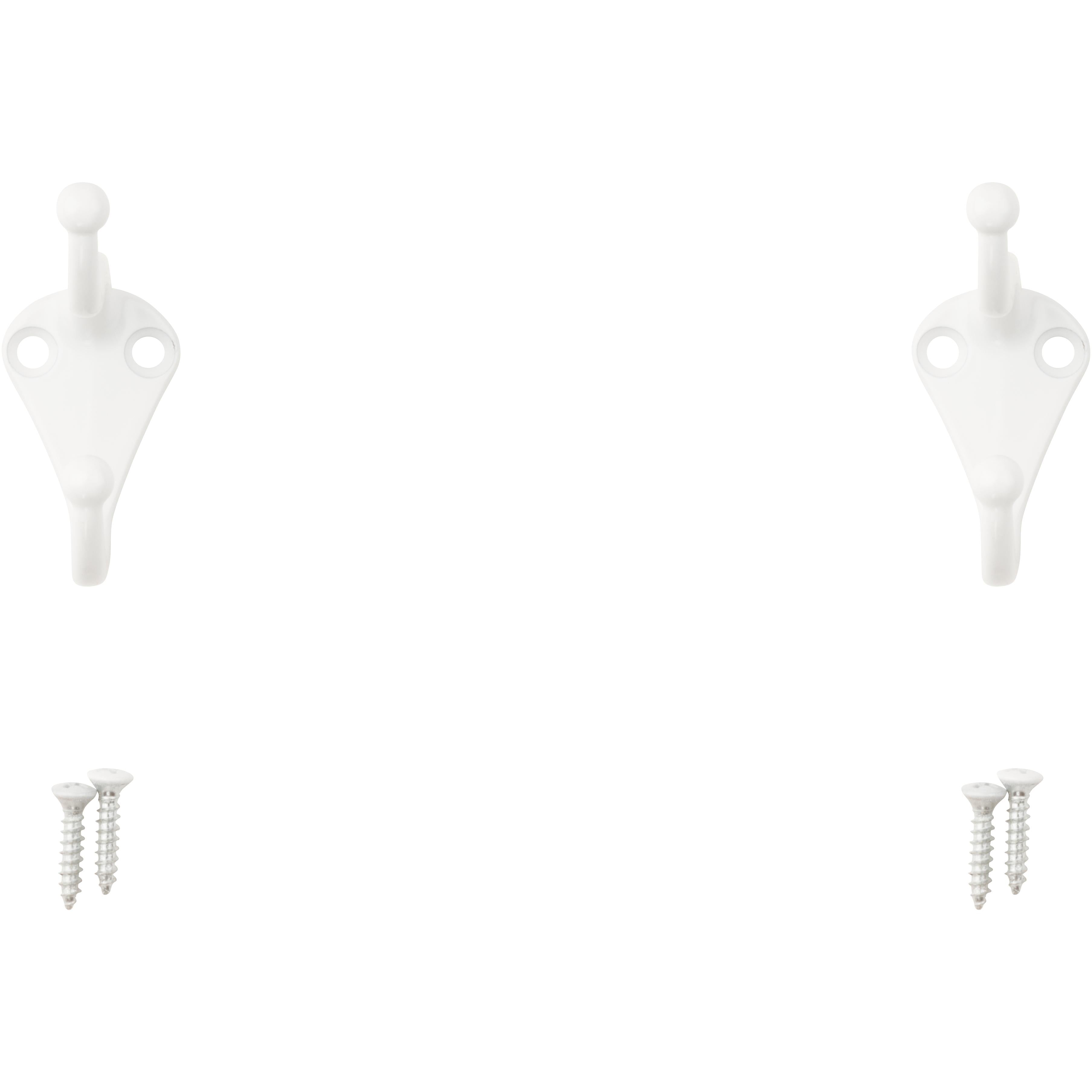 V160 Coat & Hat Hook - White 2/pk