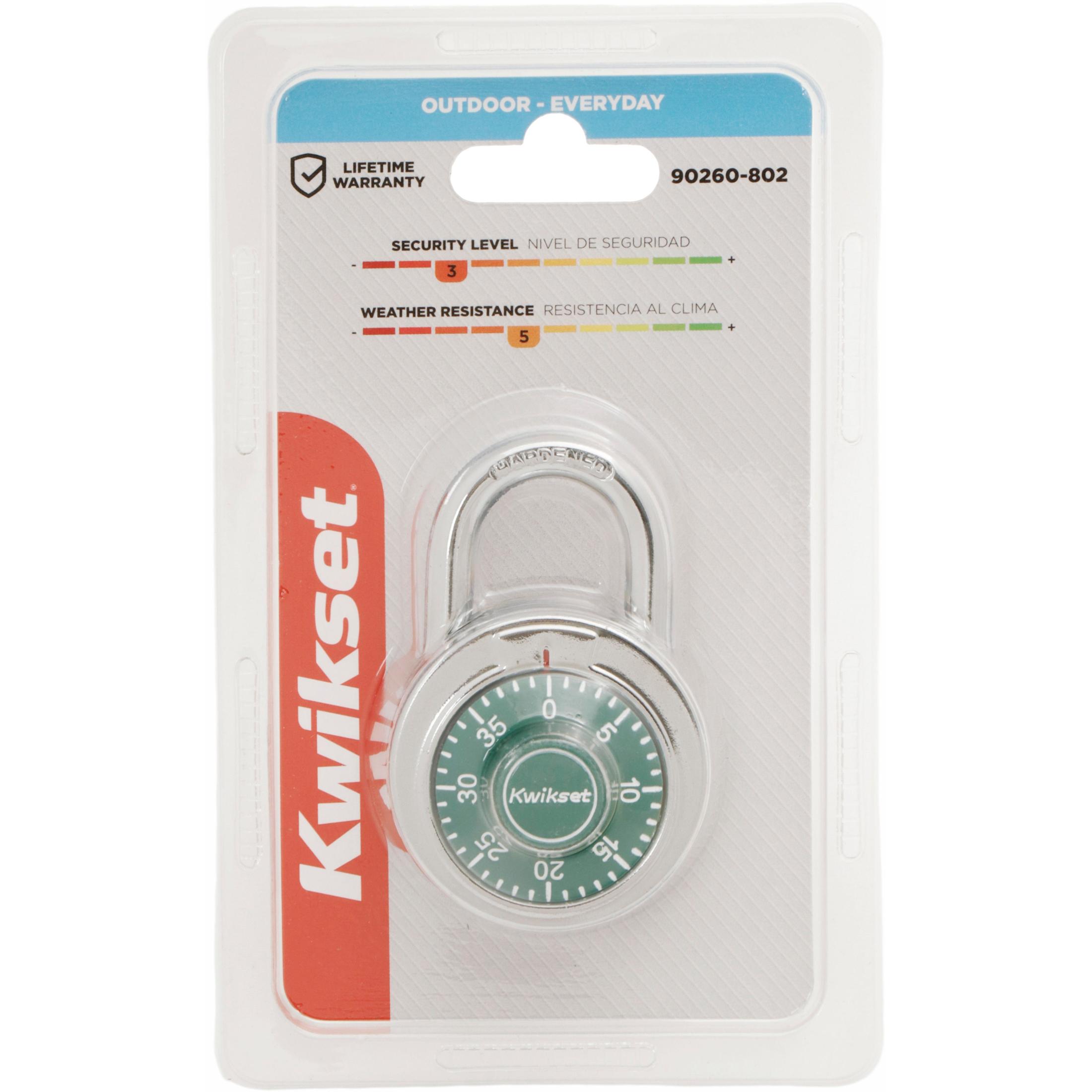 Kwikset 2" Combination Dial Padlock with 13/16" Shackle, Green