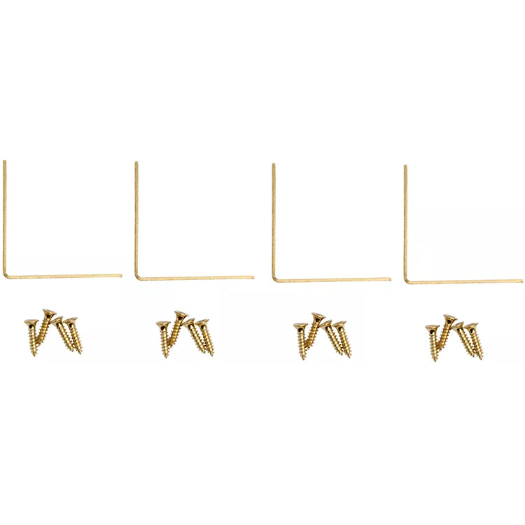 V1875 1-1/2" x 5/8" Corner Brace 4/pk - Polished Brass