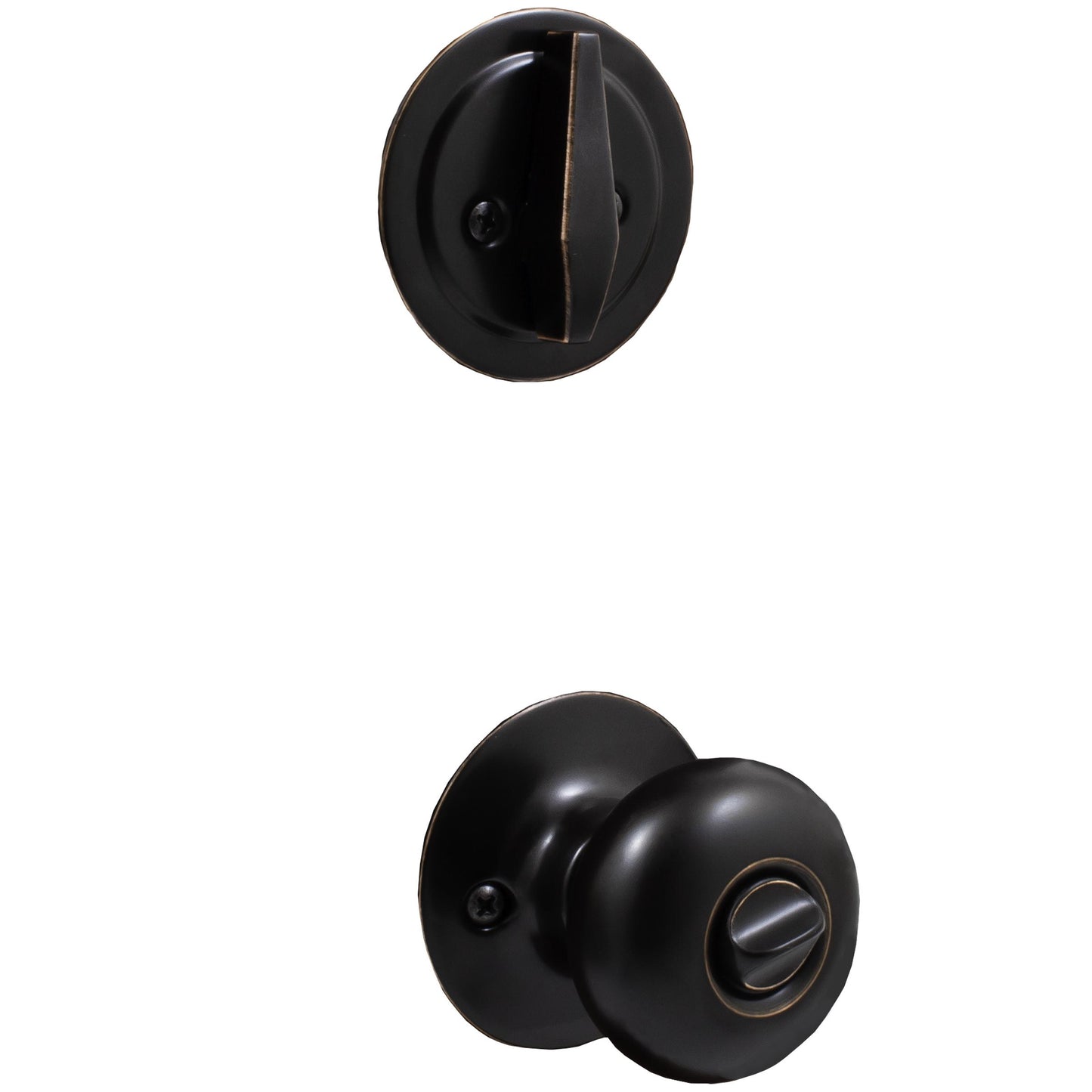 Stone Harbor Hardware Highland Door Knob Combo (With Deadbolt), KW Keyway, Vintage Bronze