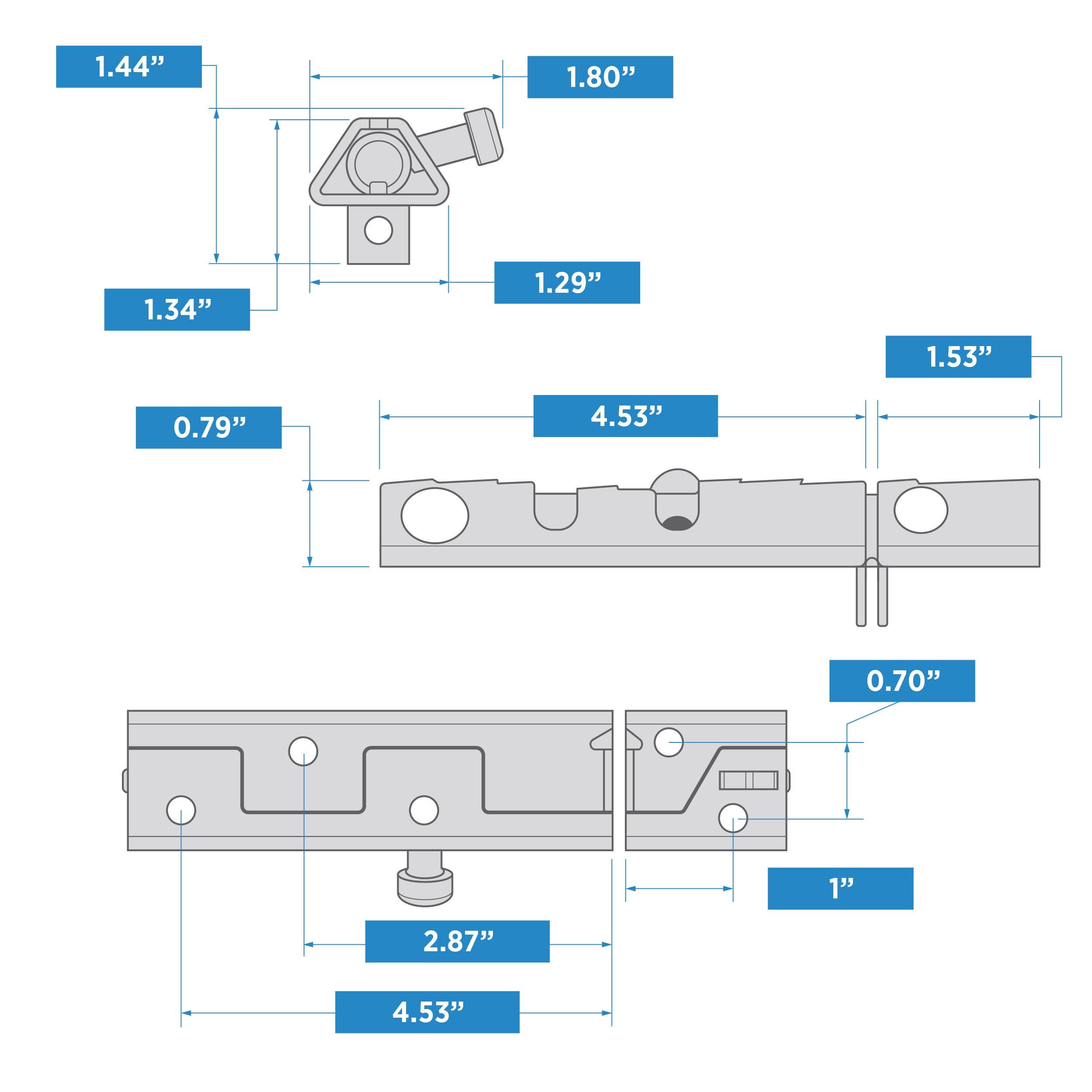 V1111 6" Lockable Security Bolt - Black