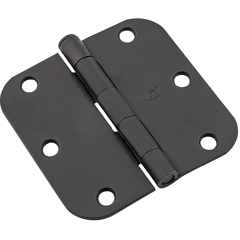 National Hardware - SPB512R5/8 3-1/2" 5/8R Hinge 1/pk - Black