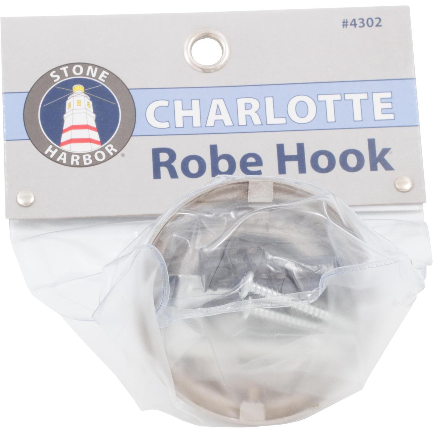 Stone Harbor Hardware Charlotte Robe Hook, Satin Nickel