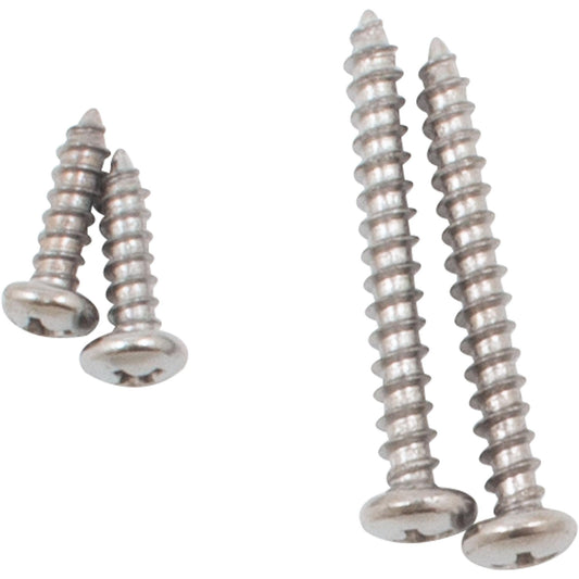 Stone Harbor Hardware Screws for Shelf Brackets, 4-Pack, 1-1/2" (2) and 1/2" (2) Screws, Polished Chrome