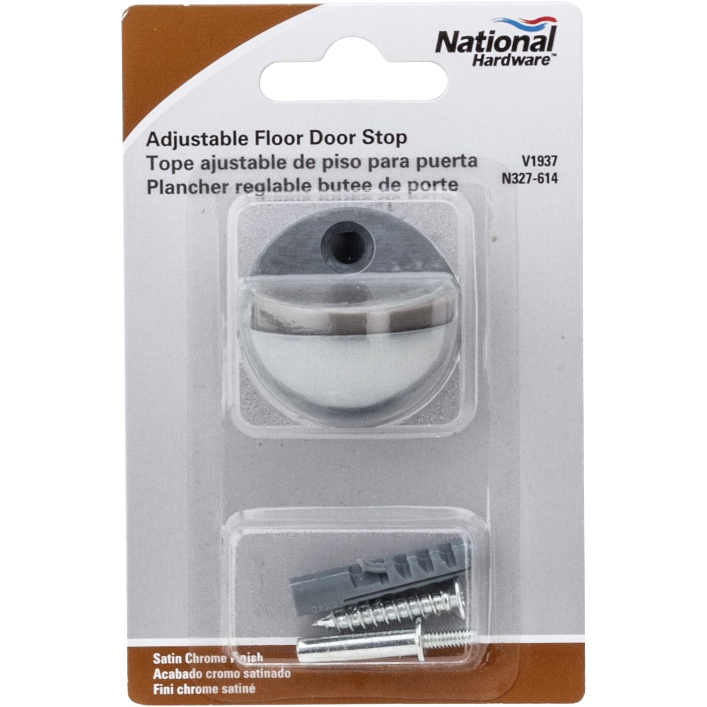 National Hardware - V1937 Adjustable Floor Door Stop - Satin Chrome