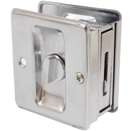 991A26D Pocket Door Lock Privacy - Satin Chrome