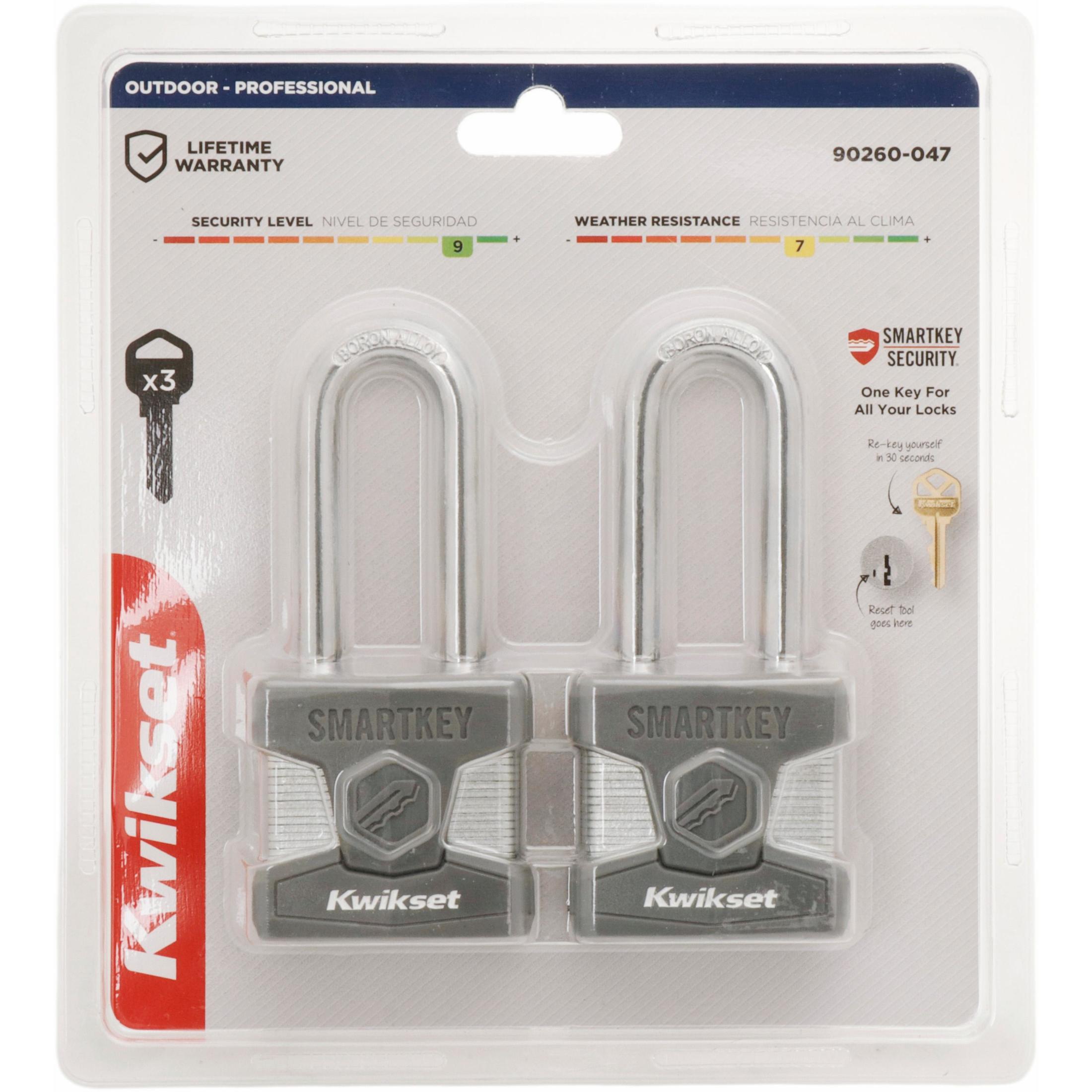 Kwikset 2" Padlock SMT KA with 2-1/2" Shackle, 2-Pack