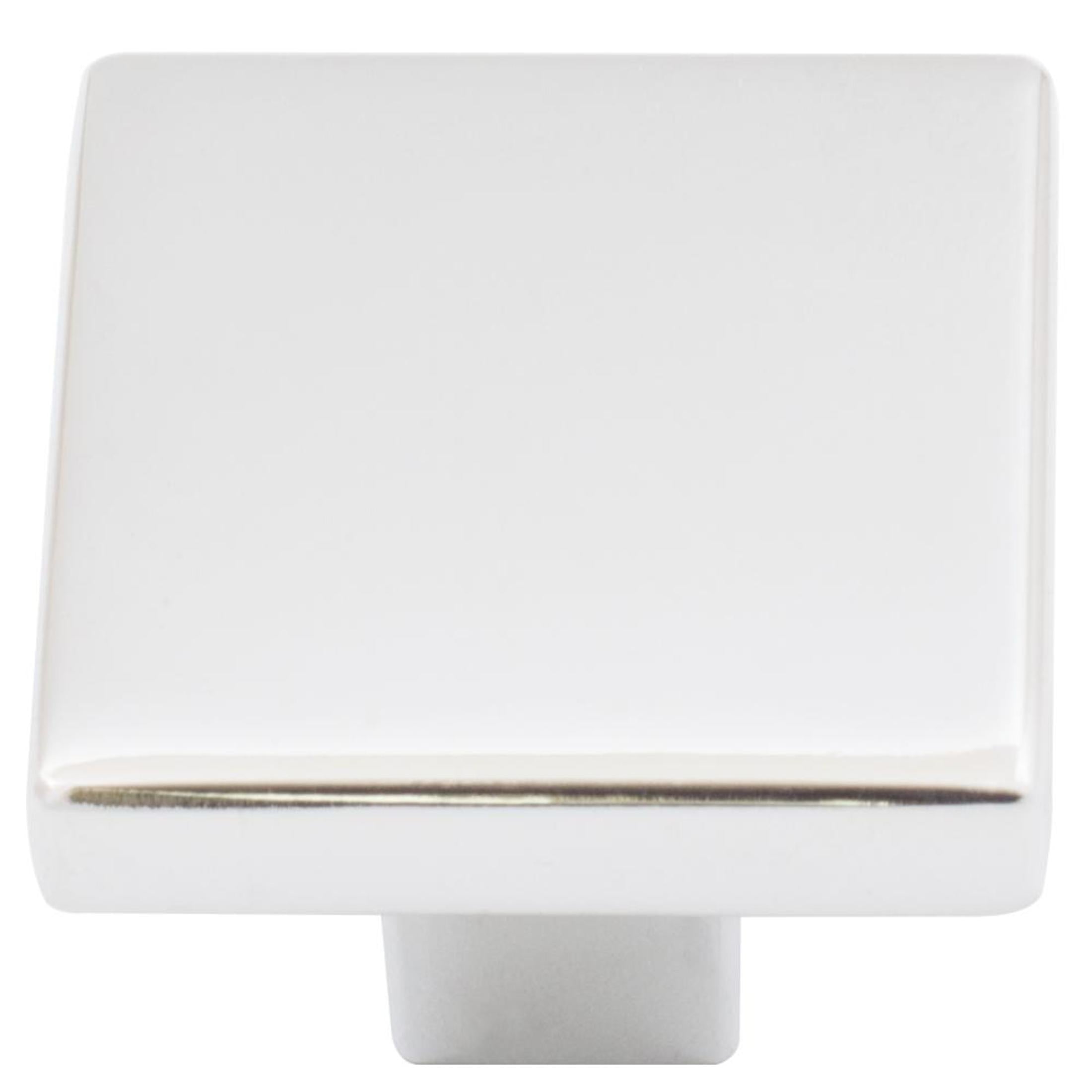 Contemporary Square Cabinet Knob, 1-1/8 Inches, Zinc Base Material
