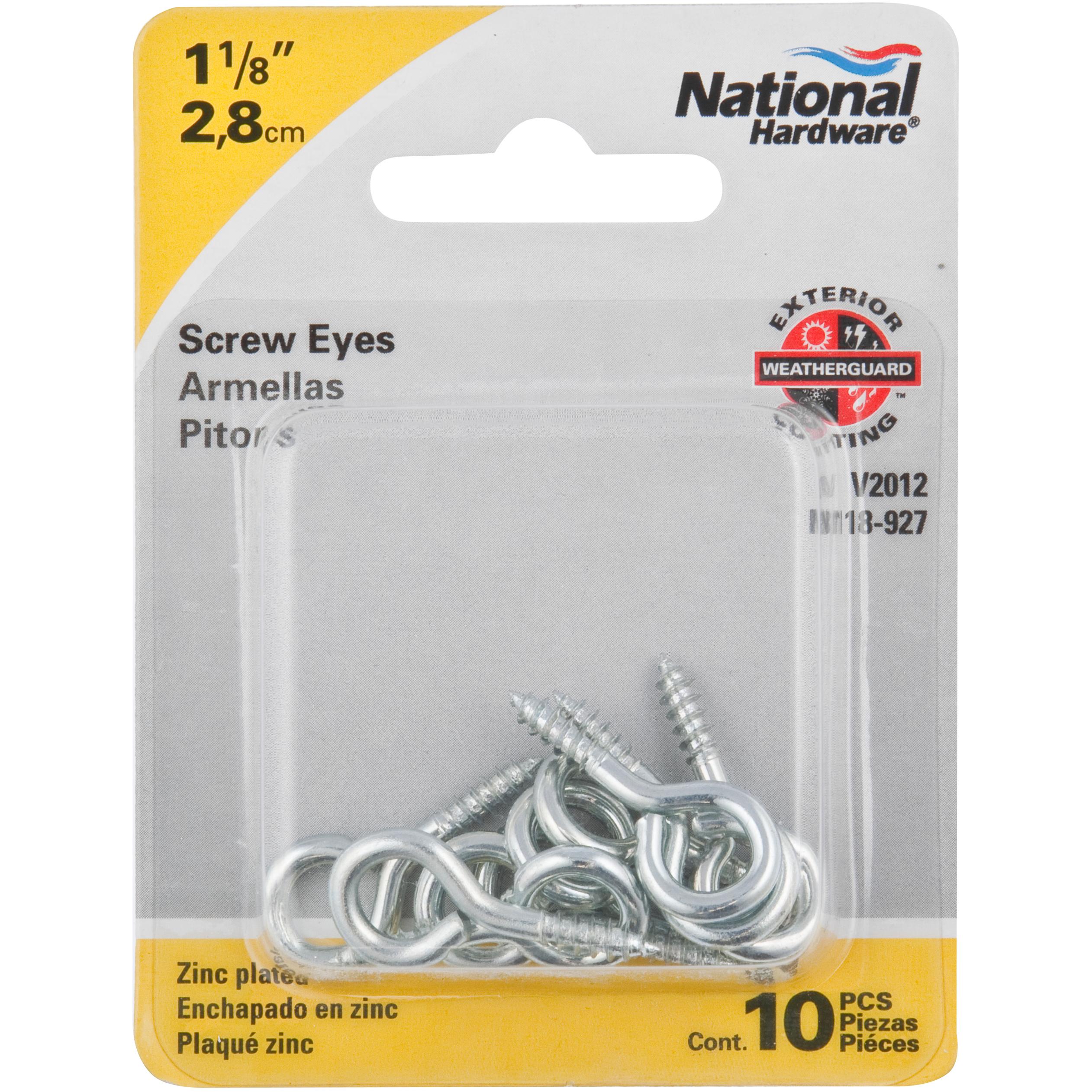 National Hardware - V2012 112 1-1/8" Medium Screw Eye 10/pk - Zinc Plated