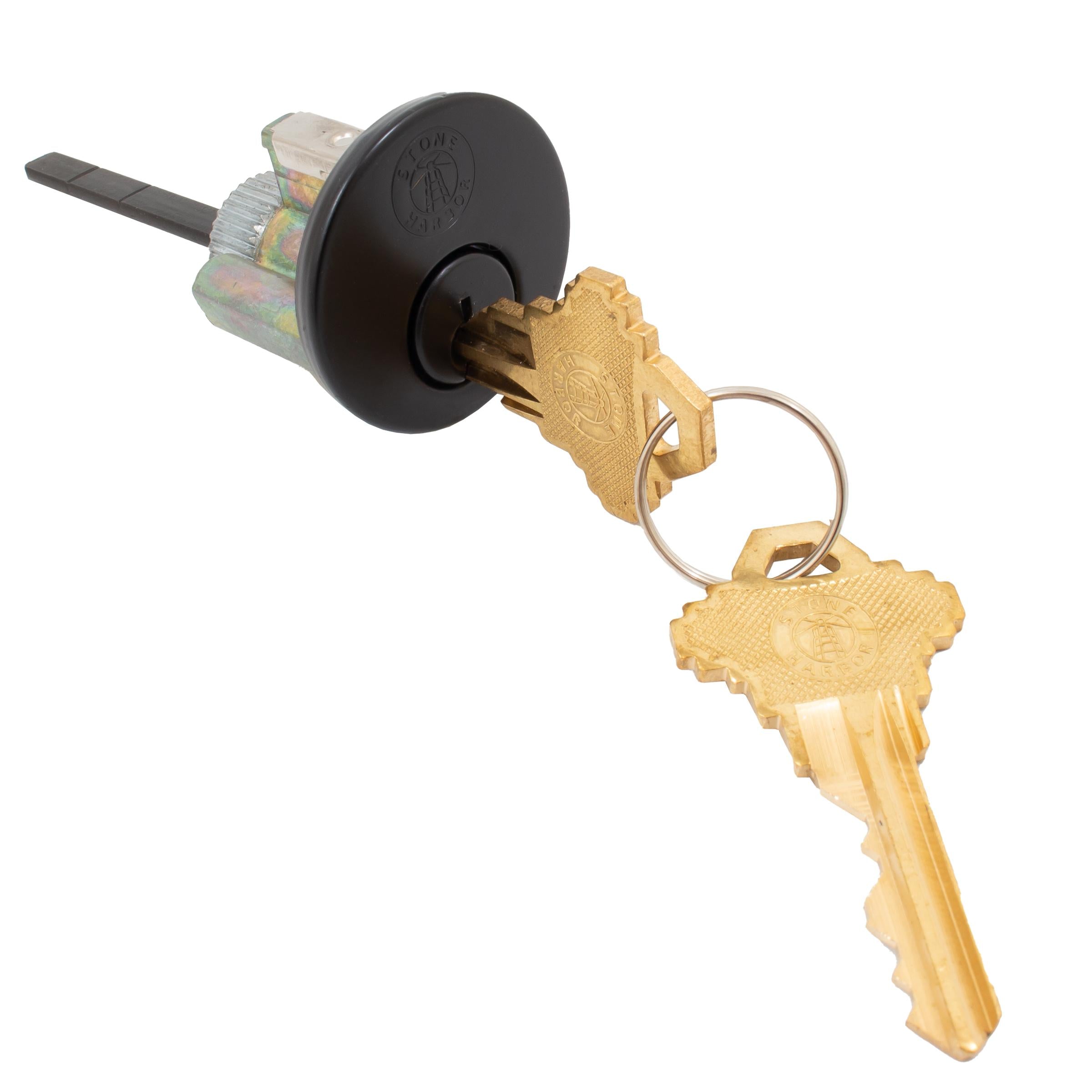 Stone Harbor Hardware Cylinder Assembly for Traditional Deadbolts & Handlesets, SC Keyway, Matte Black