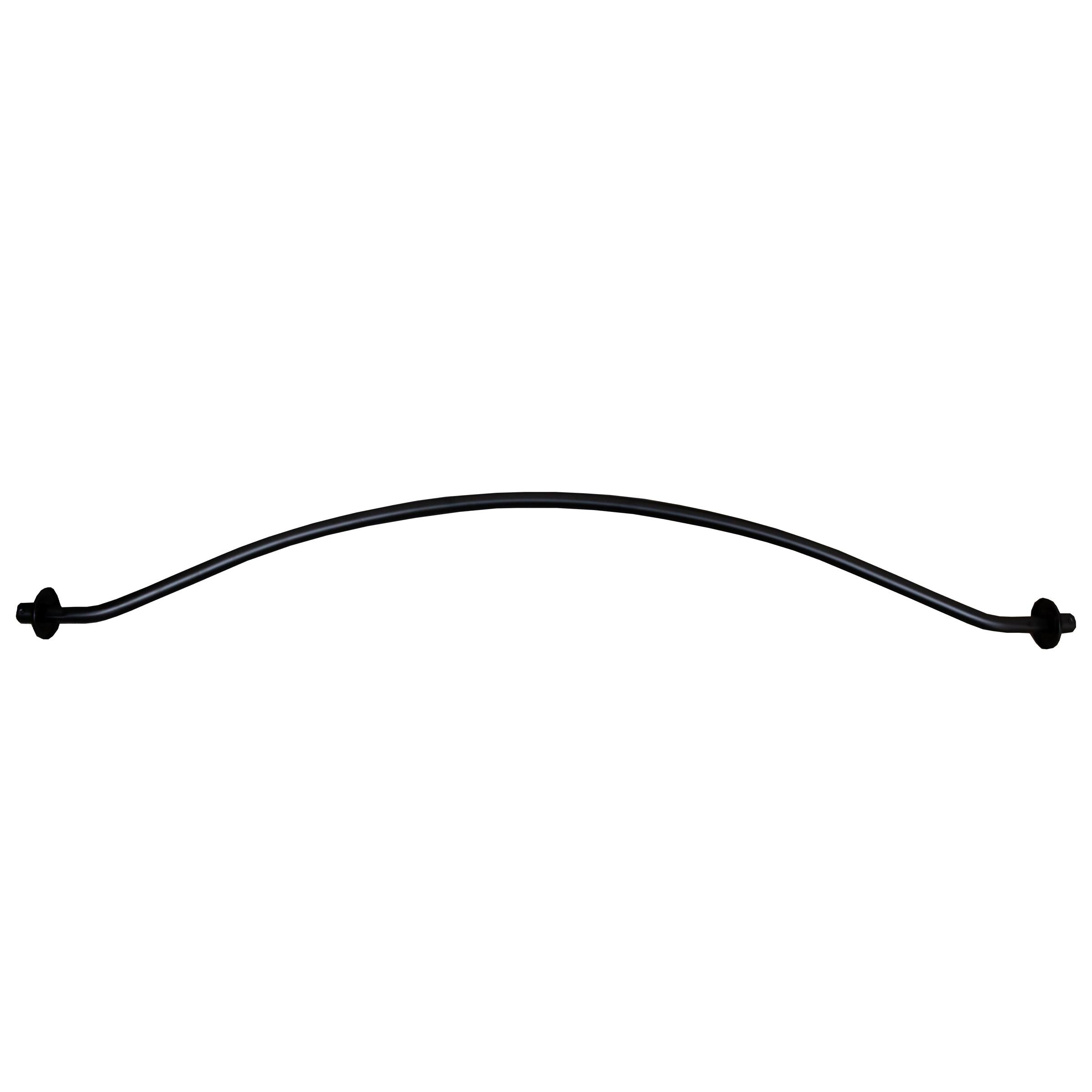 Stone Harbor Hardware Curved Shower Rod, 5 Feet, 3" Diameter Rose, Exposed Screws, Matte Black