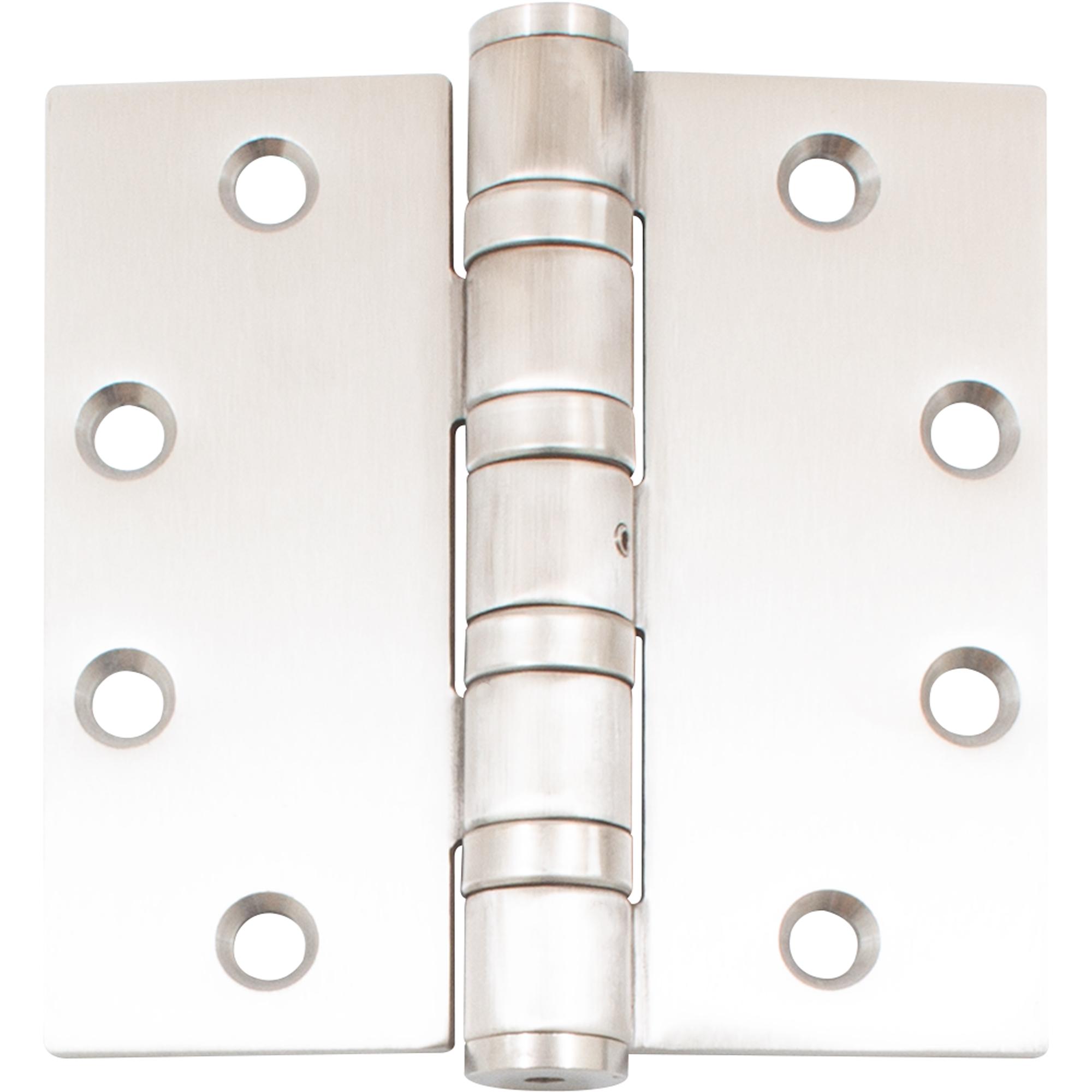 Heavy-Duty Commercial Grade Ball Bearing Hinge, Non-Removable Hinge, 4-1/2 Inches, Square Corner, .180 Gauge