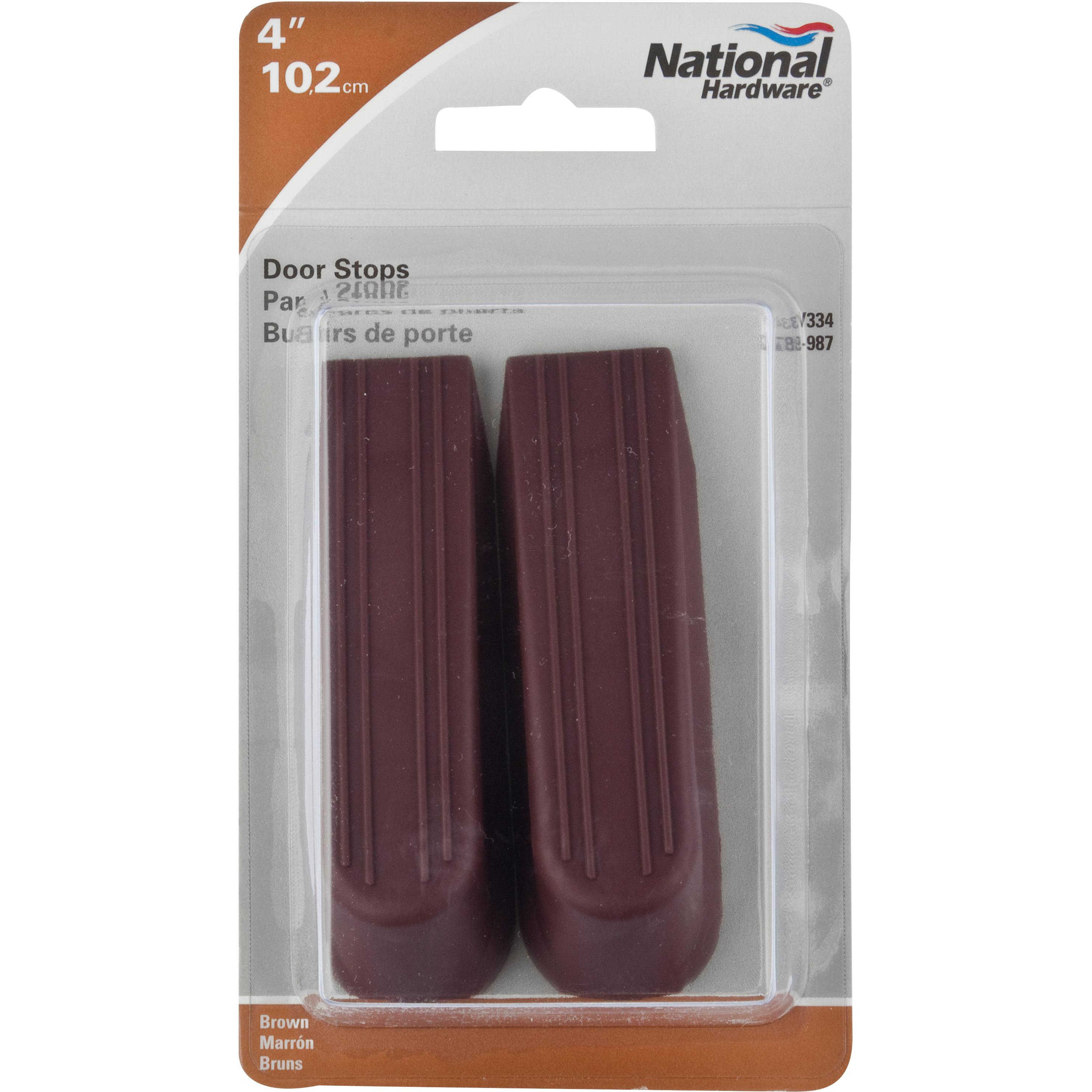 National Hardware - V334 4” Rubber Wedge Door Stop 2/pk - Brown