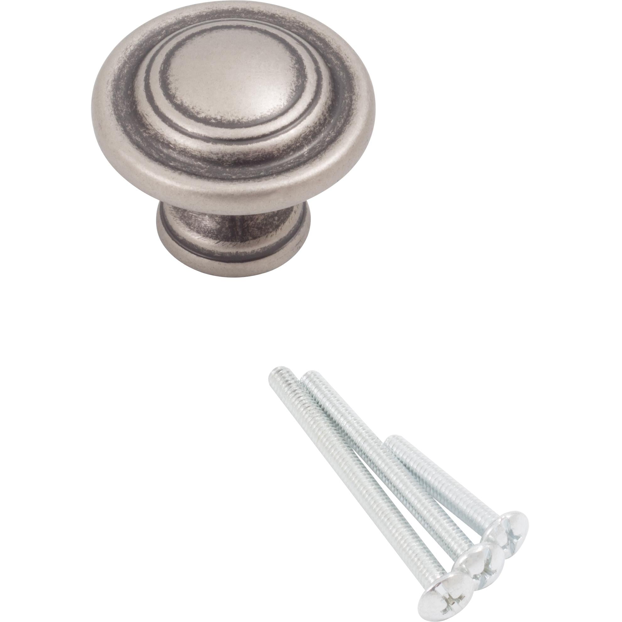 Stone Harbor Hardware Charlotte Cabinet/Bi-Fold Door Knob, 1-3/4 Inches, Weathered Nickel