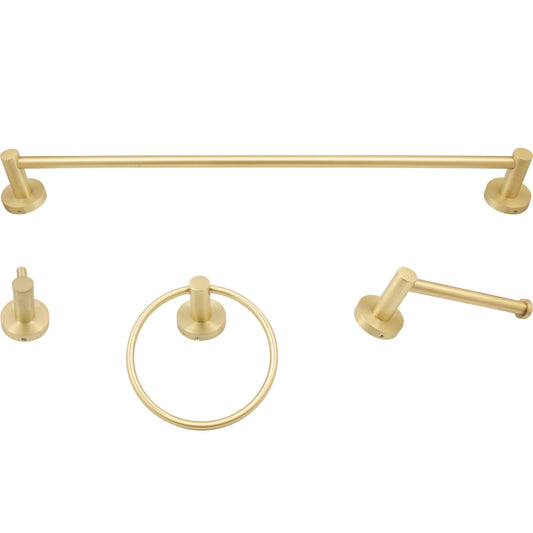 Stone Harbor Hardware Zurich Bathroom Set, 4-Piece, Satin Brass