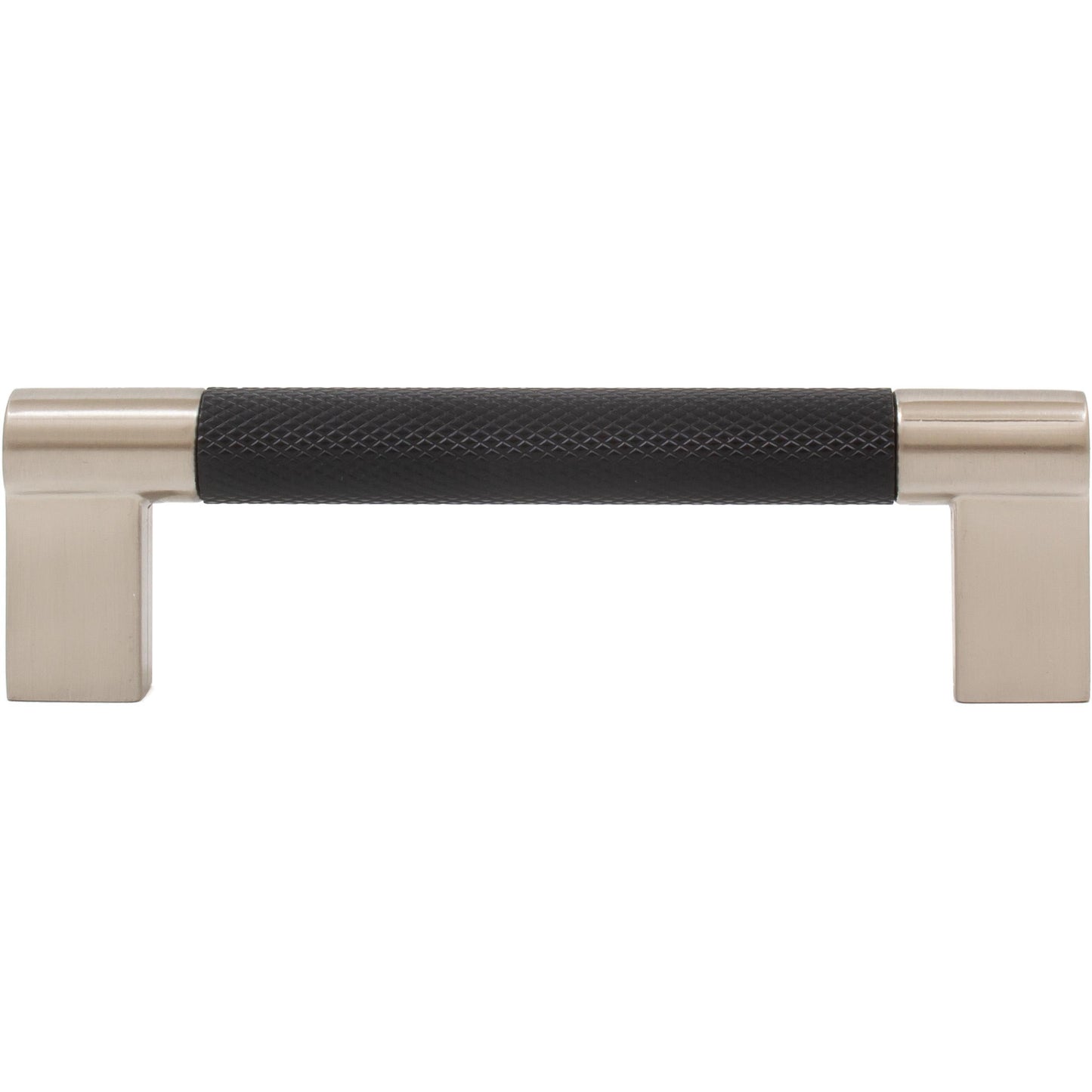 Stone Harbor Hardware Urban Cabinet Pull, 96 Millimeters, Matte Black with Satin Nickel Ends