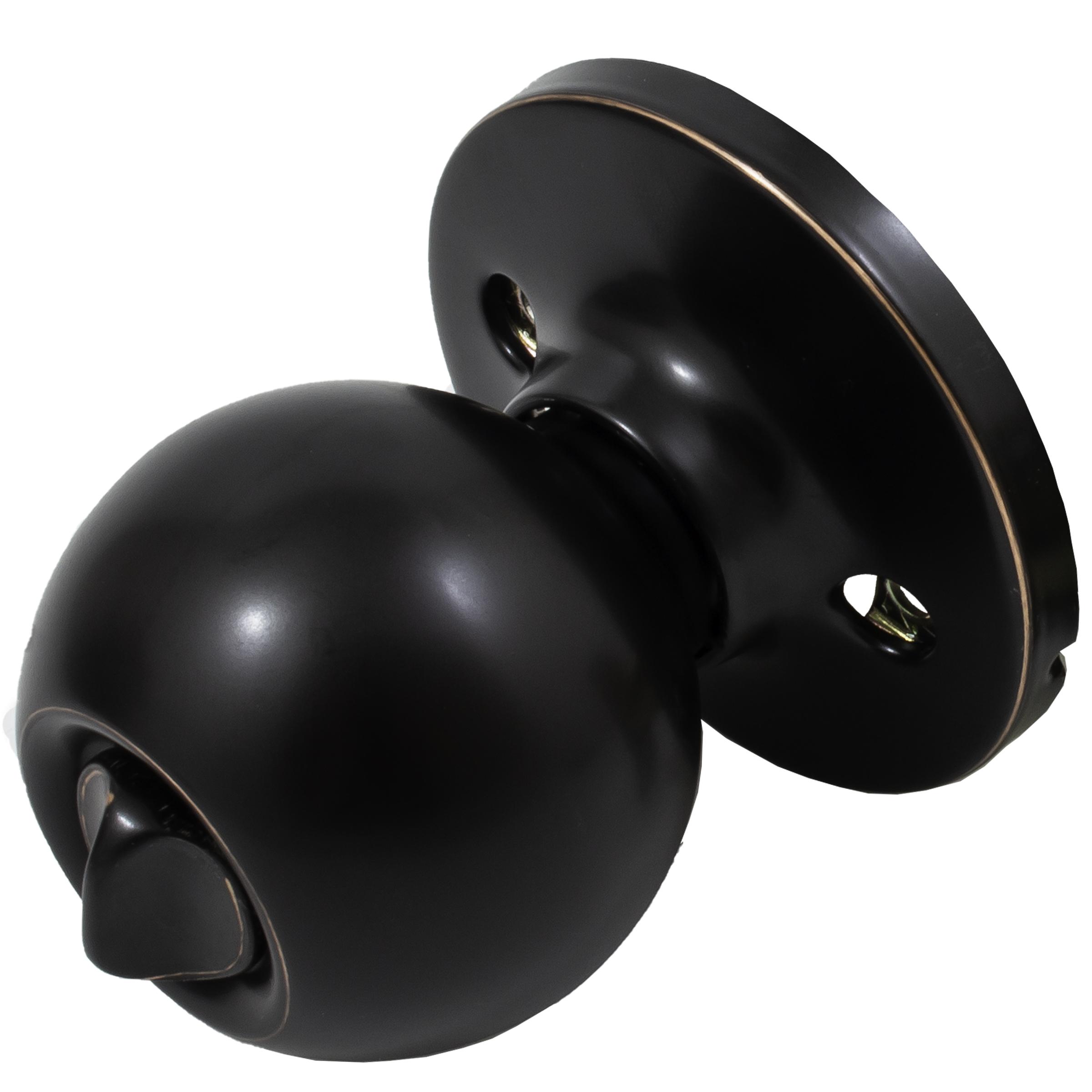 Stone Harbor Hardware Ball Door Knob, Privacy (Bed/Bath) Latch, Vintage Bronze