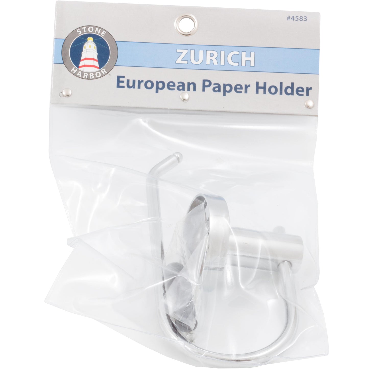 Stone Harbor Hardware Zurich Euro Paper Holder, Polished Chrome