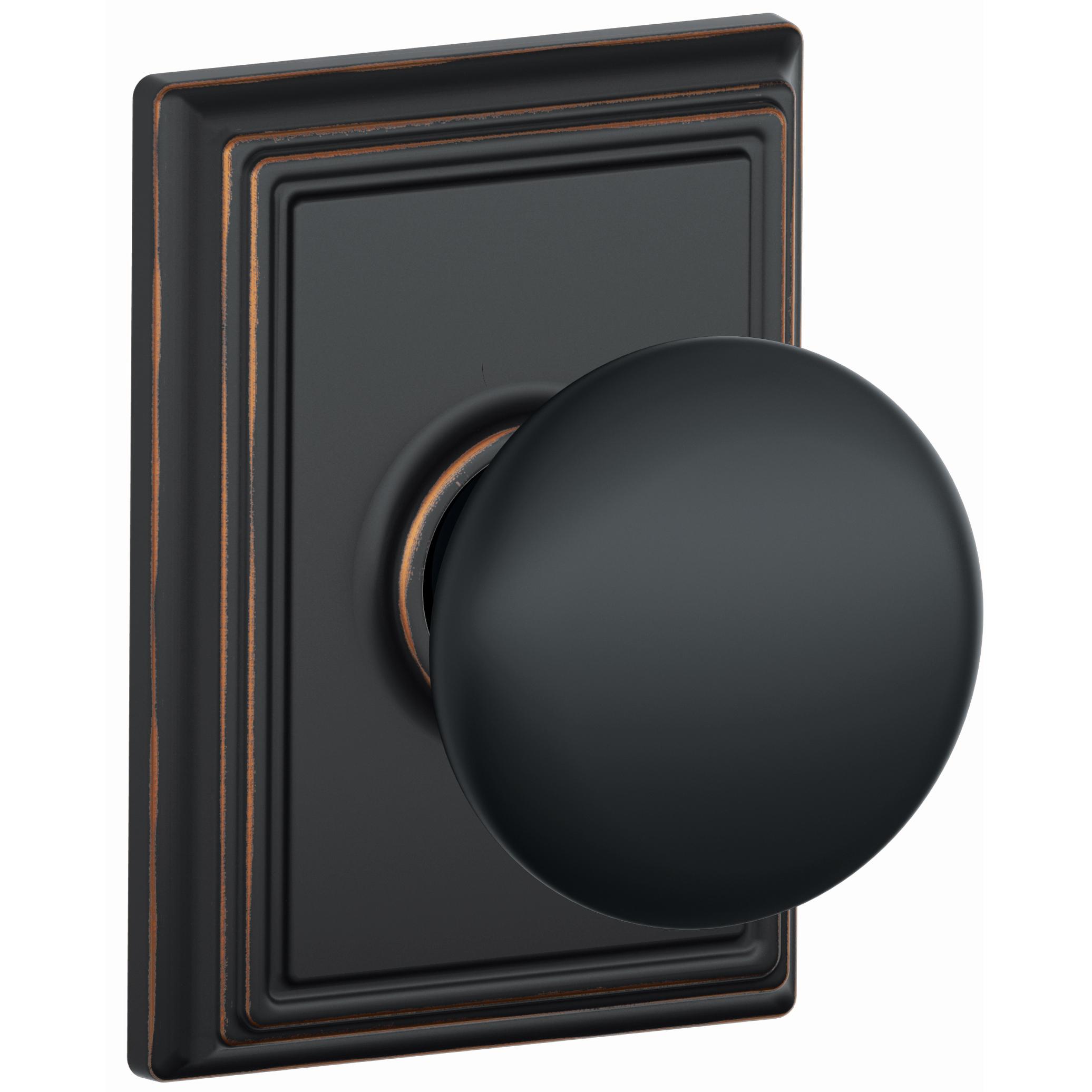 Plymouth Knob with Addison Trim Hall and Closet Lock