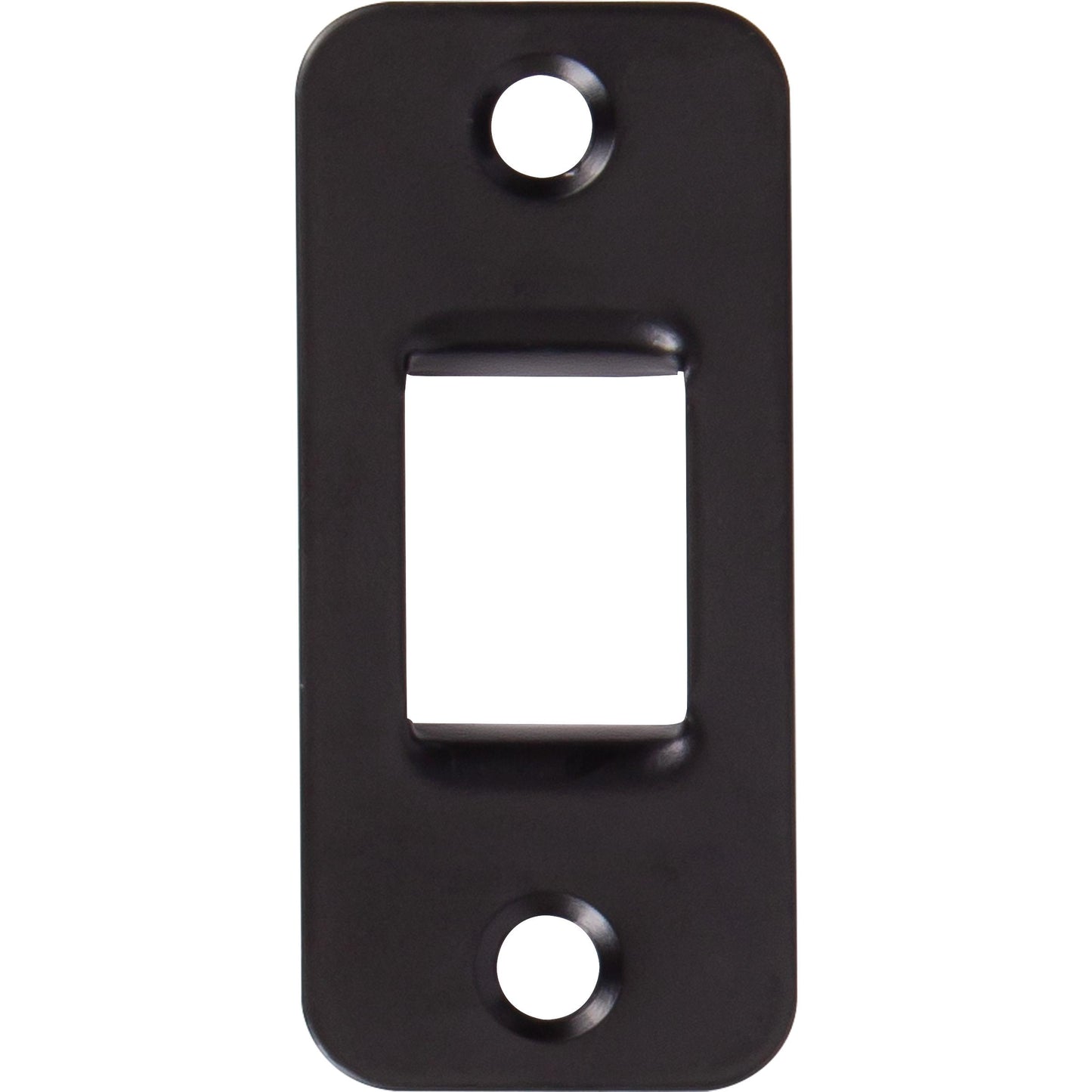 Stone Harbor Hardware Round Pocket Door Lock, Strike Plate, 1-1/4" x 2-3/4", Matte Black