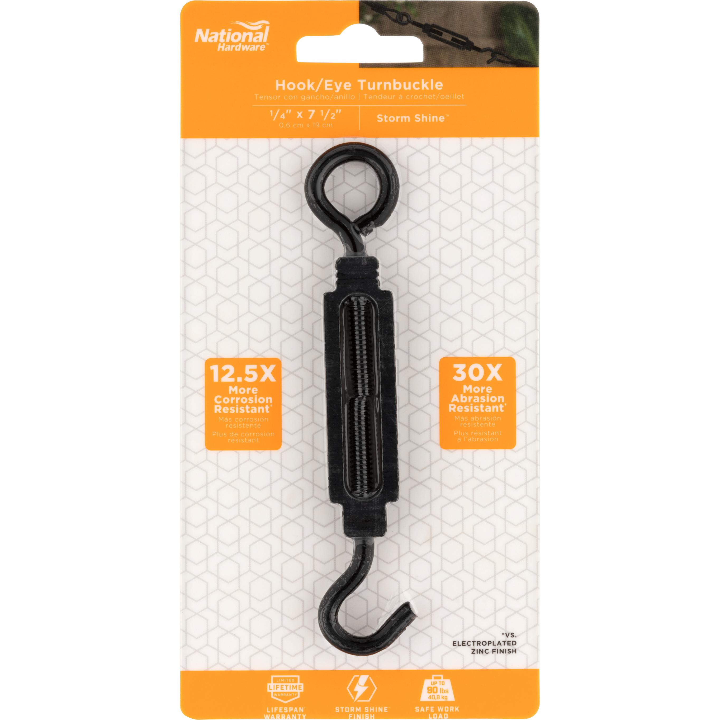 V2179 1/4" x 7-1/2" Turnbuckle Hook / Eye - Black