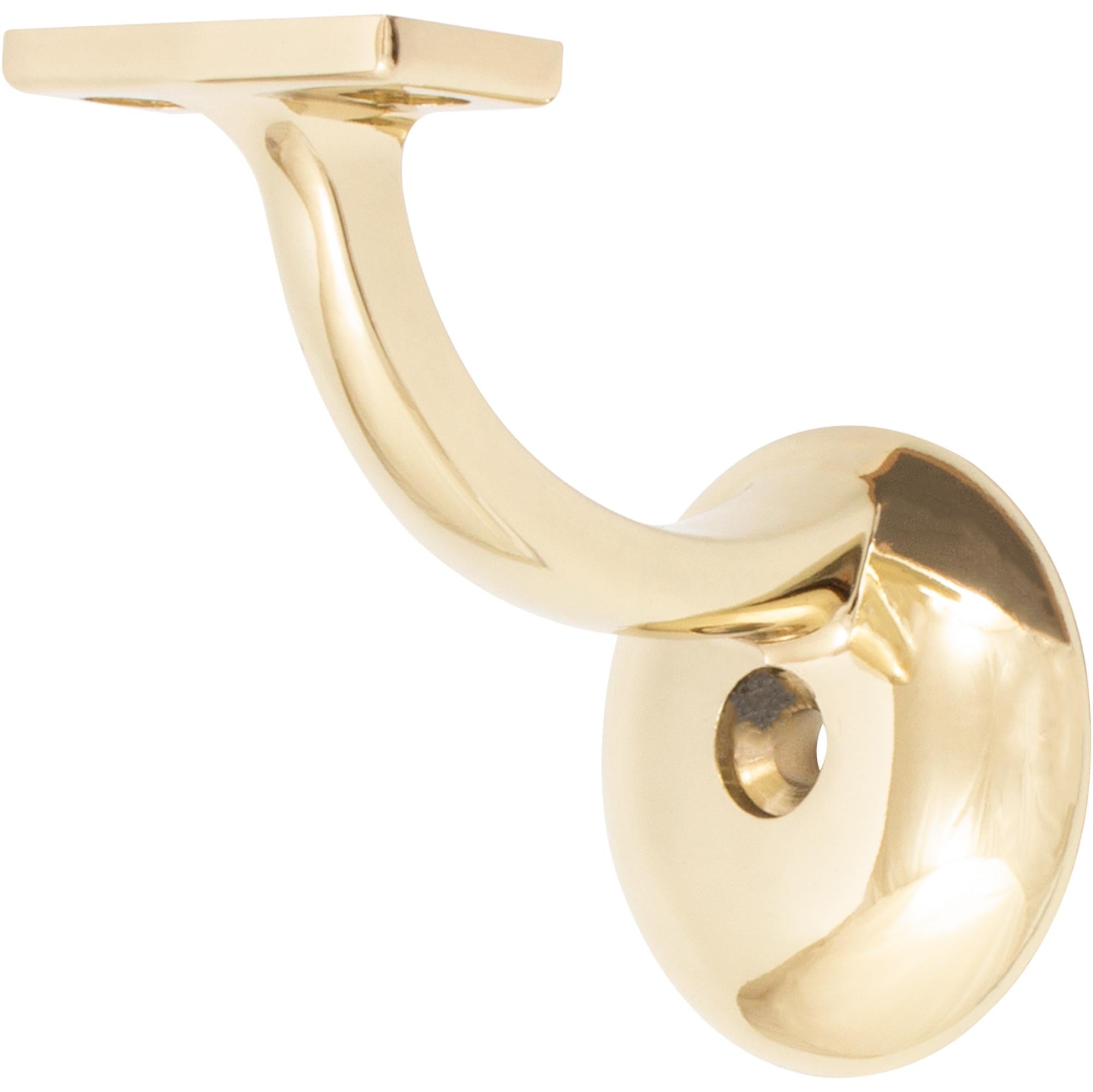 Stone Harbor Hardware Heavy-Duty Round Handrail Bracket, Polished Brass