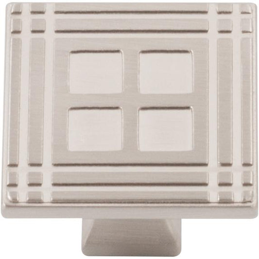 Stone Harbor Hardware Arts & Crafts Square Cabinet Knob, Satin Nickel