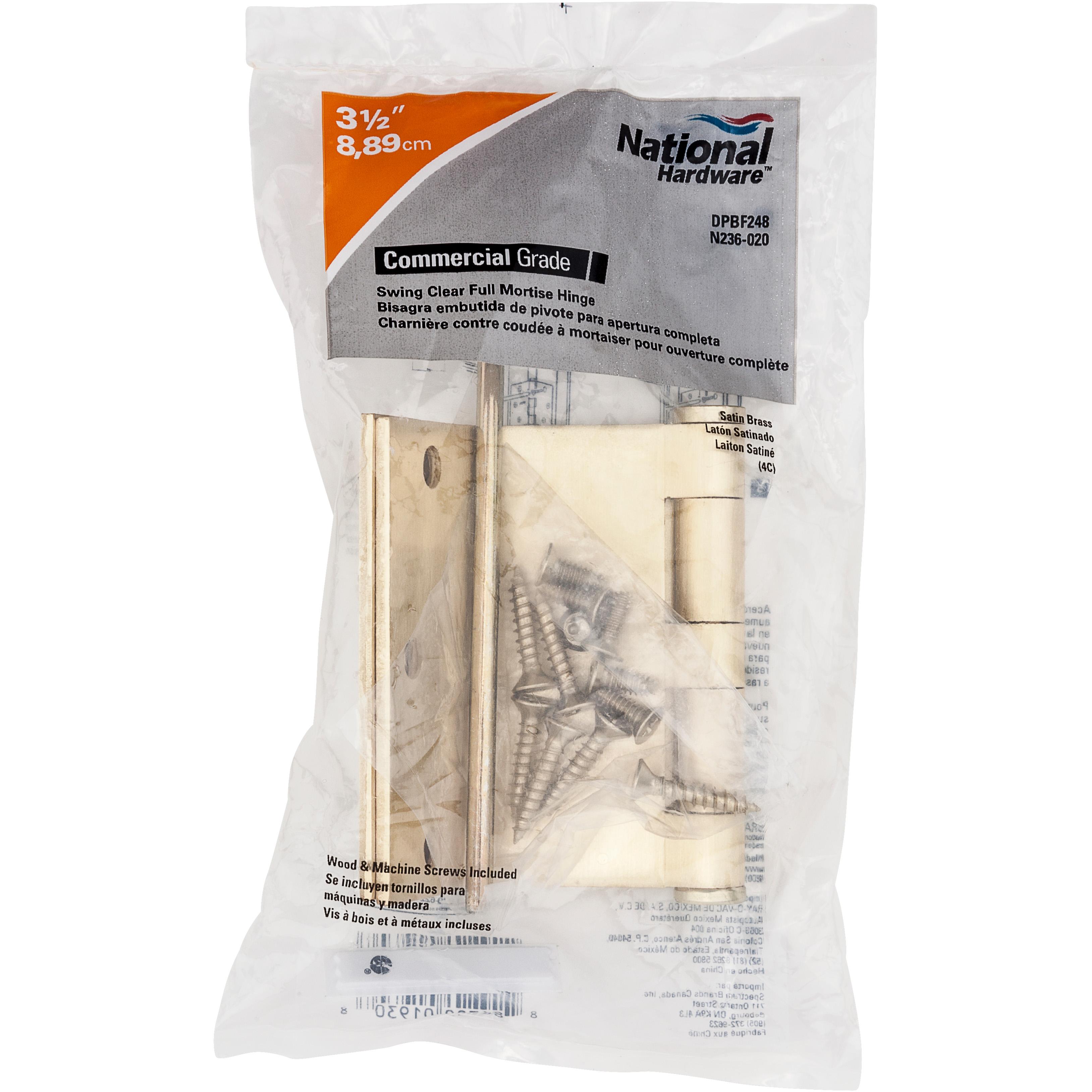 DPBF248 3-1/2" SQR Swing Clear Hinge 1/pk - Satin Brass