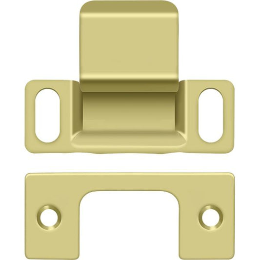 SP2751U3 2-3/4" x 1-1/4" Adjustable Strike Plate with Dust Cup - Polished Brass
