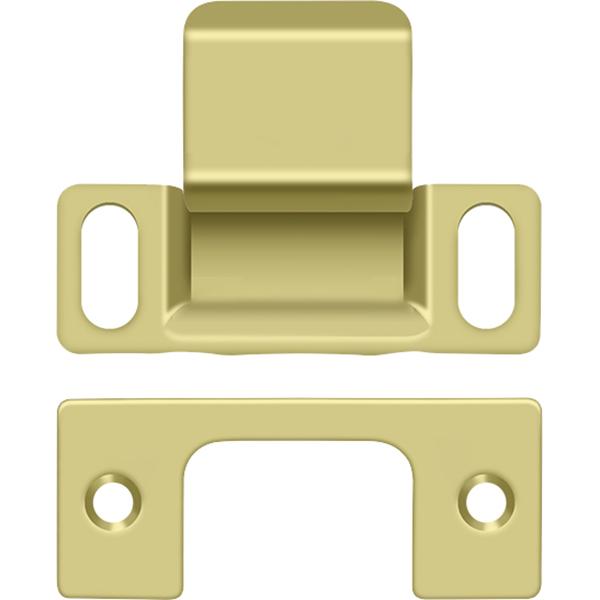 SP2751U3 2-3/4" x 1-1/4" Adjustable Strike Plate with Dust Cup - Polished Brass