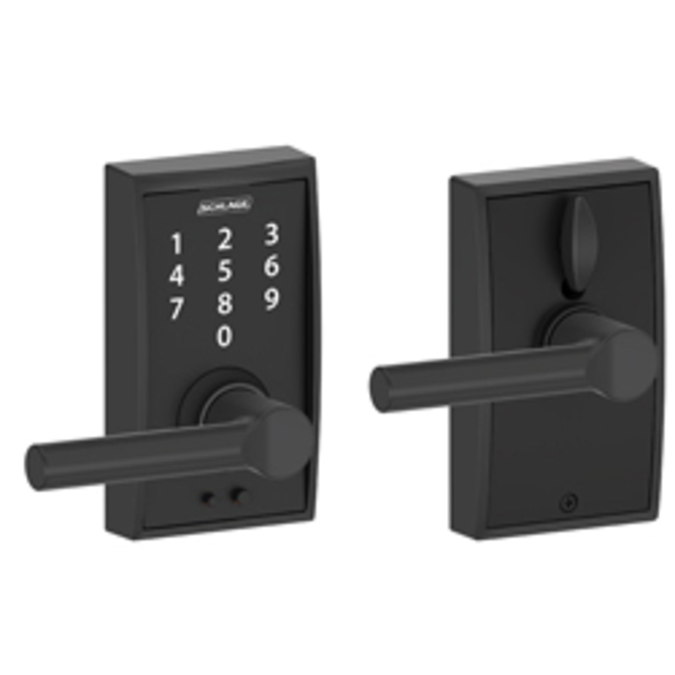 FE695CEN622BRW 16-086 10-027 Broadway / Century Touch Keyless Lever - Matte Black