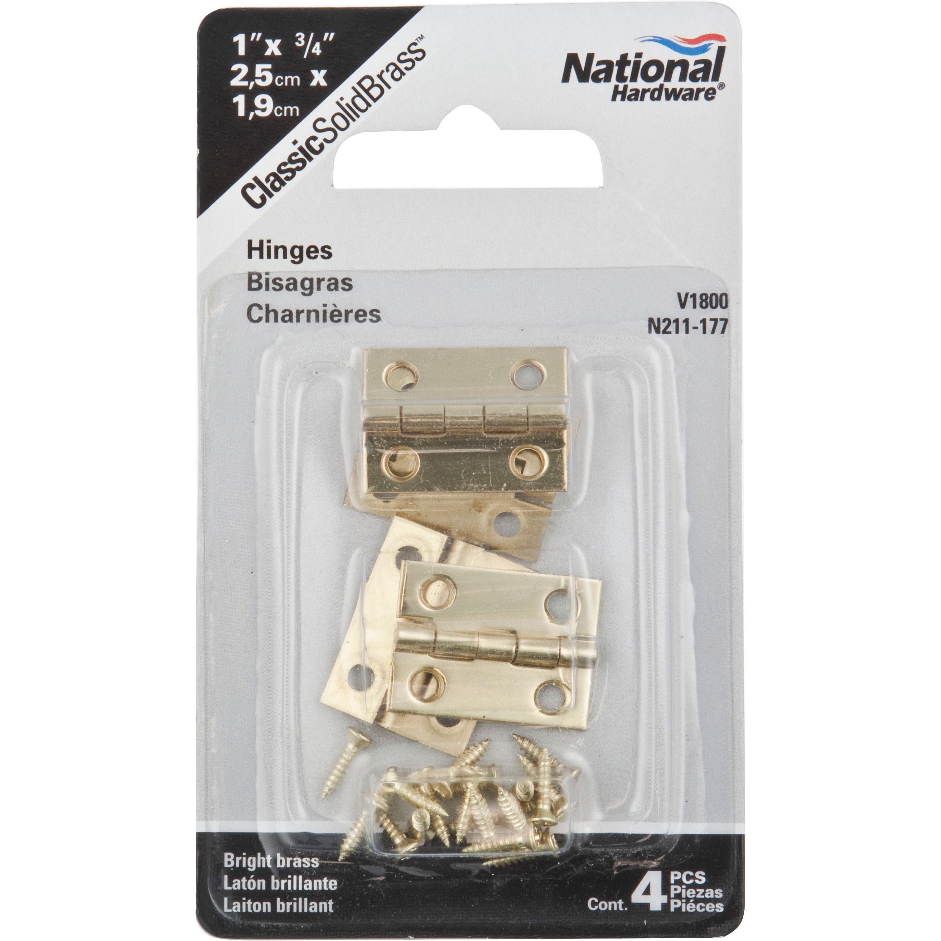 V1800 1" x 3/4" Narrow Hinge 4/pk - Polished Brass